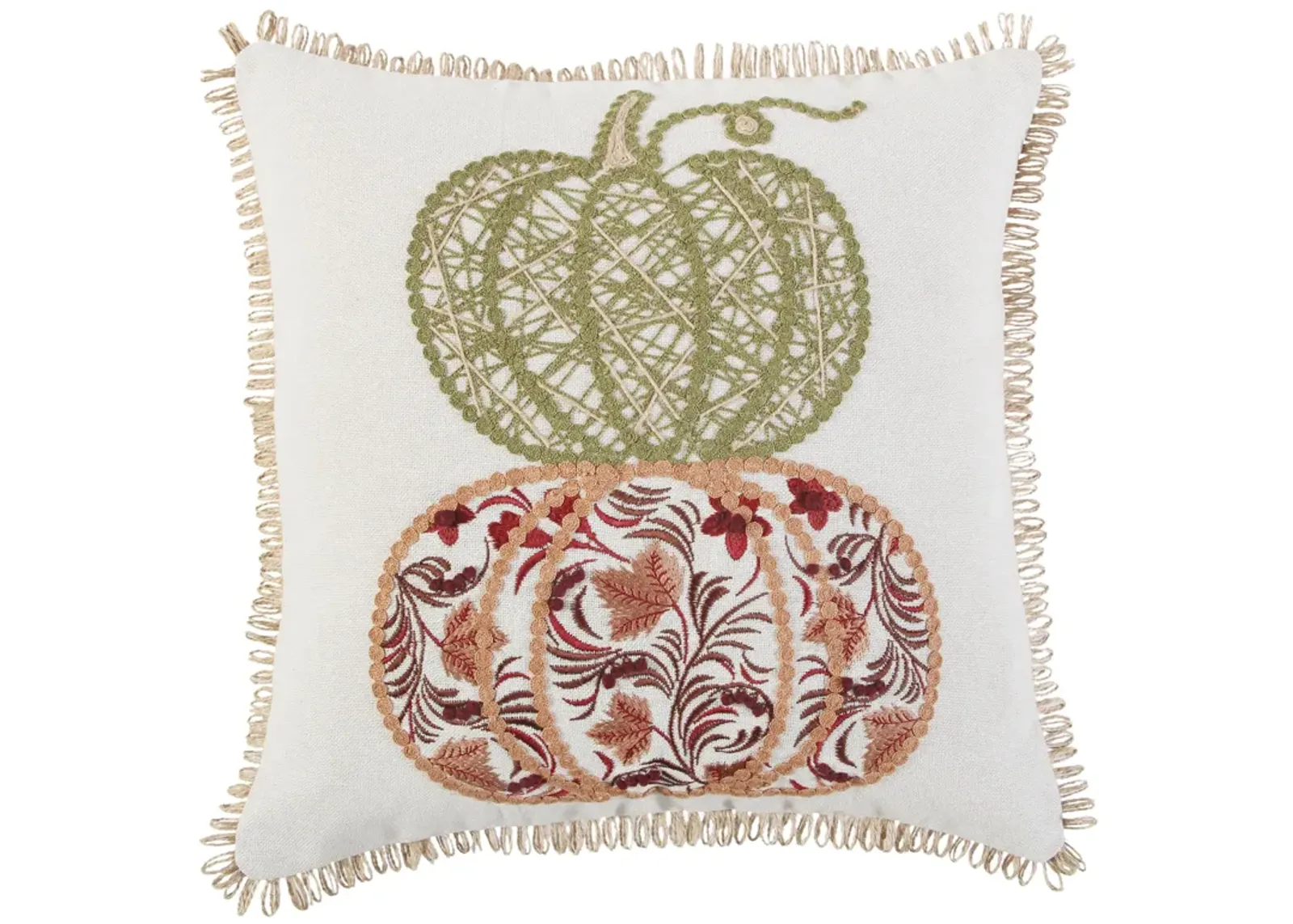 HARVEST 2021 Stacked Pumpkin Green Pillow