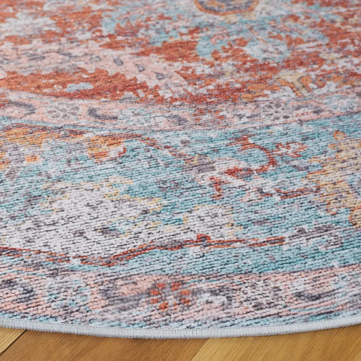 TUCSON 908 TURQUOISE  6' x 6' Round Round Rug