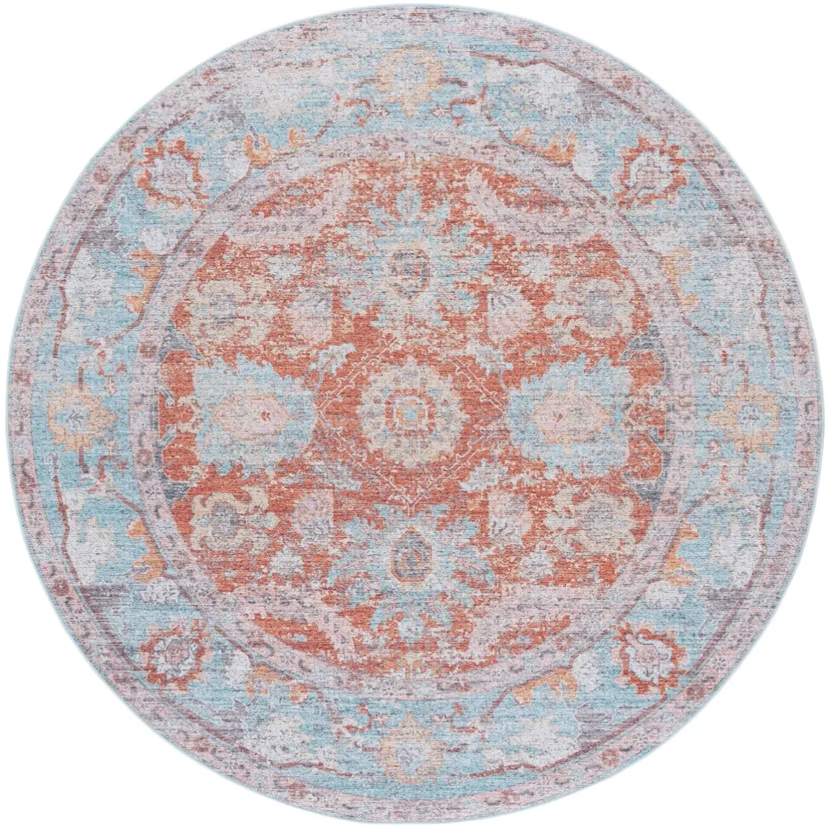 TUCSON 908 TURQUOISE  6' x 6' Round Round Rug