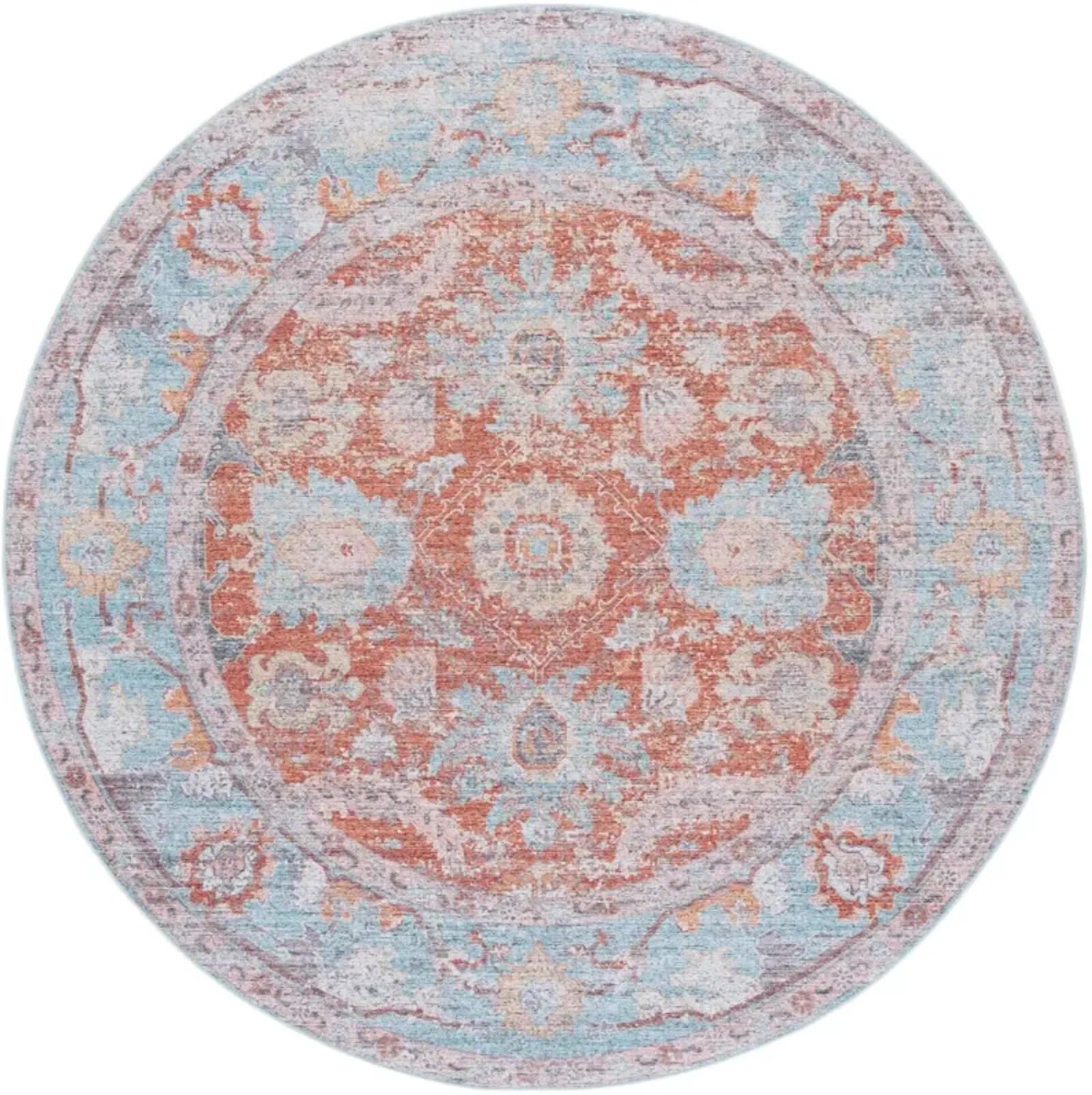 TUCSON 908 TURQUOISE  6' x 6' Round Round Rug