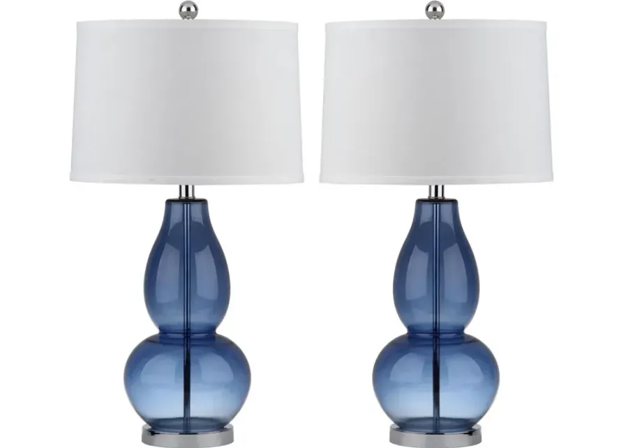 MERCURIO, 28 INCH, BLUE, TABLE LAMP SET OF 2 W/ USB PORT?