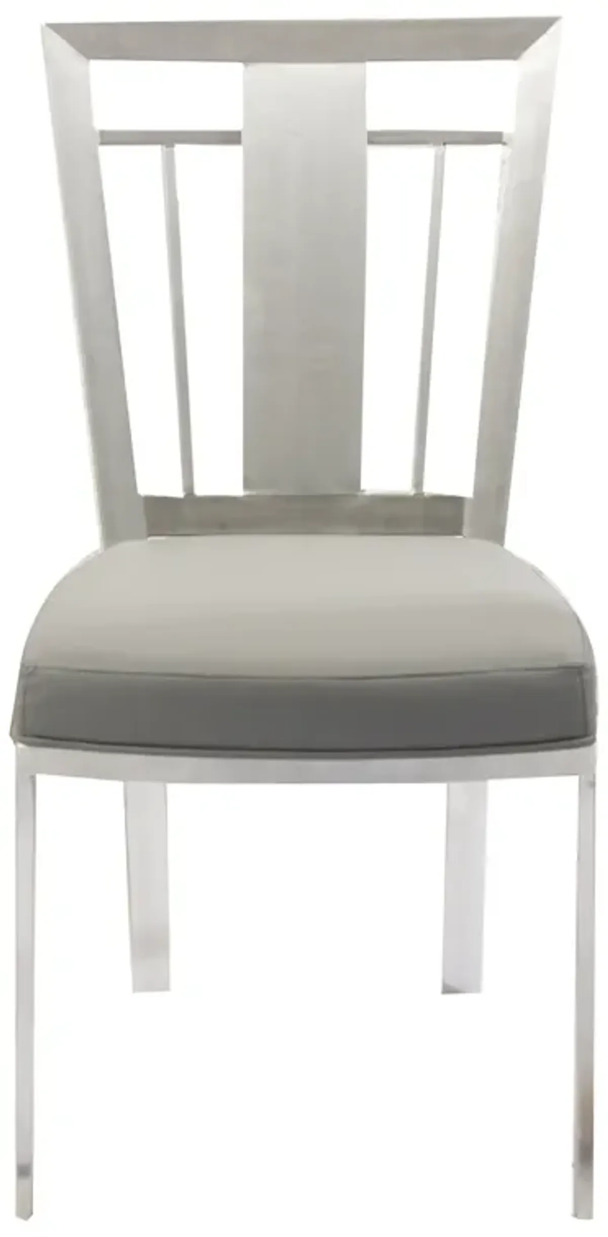 Cleo Contemporary Dining Chair In Gray and Stainless Steel - Set of 2