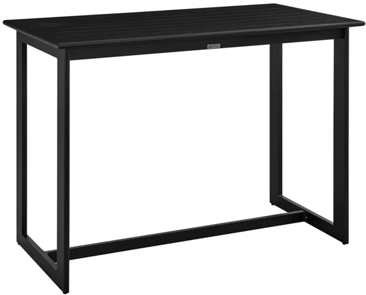 Grand Outdoor Patio Counter Height Dining Table in Black Aluminum