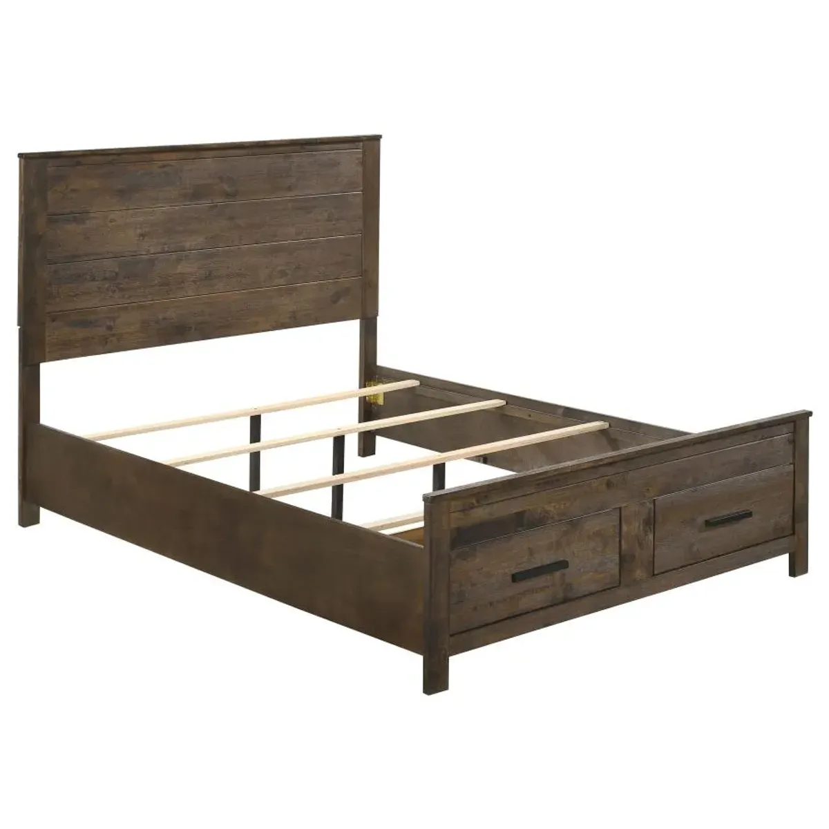 Aaron California King Storage Bed Rustic Golden Brown