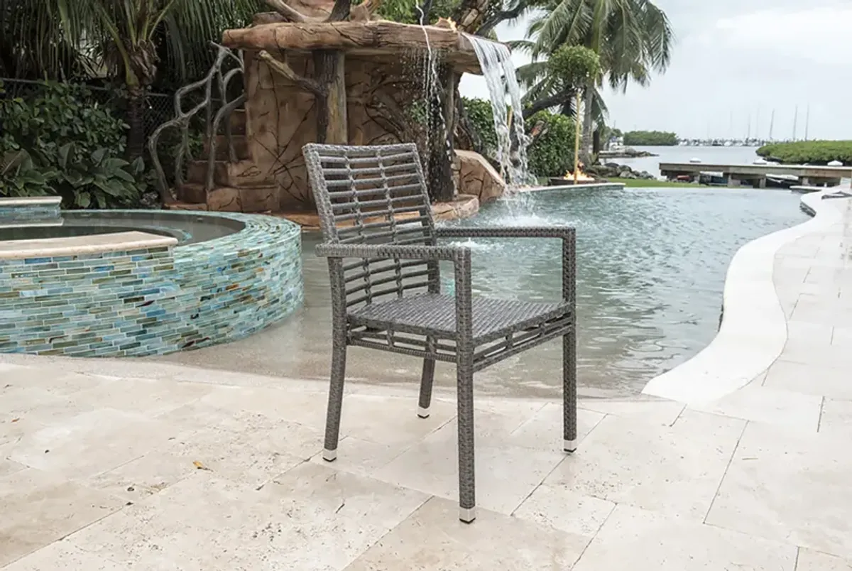 Panama Jack Graphite Stackable Arm Chair