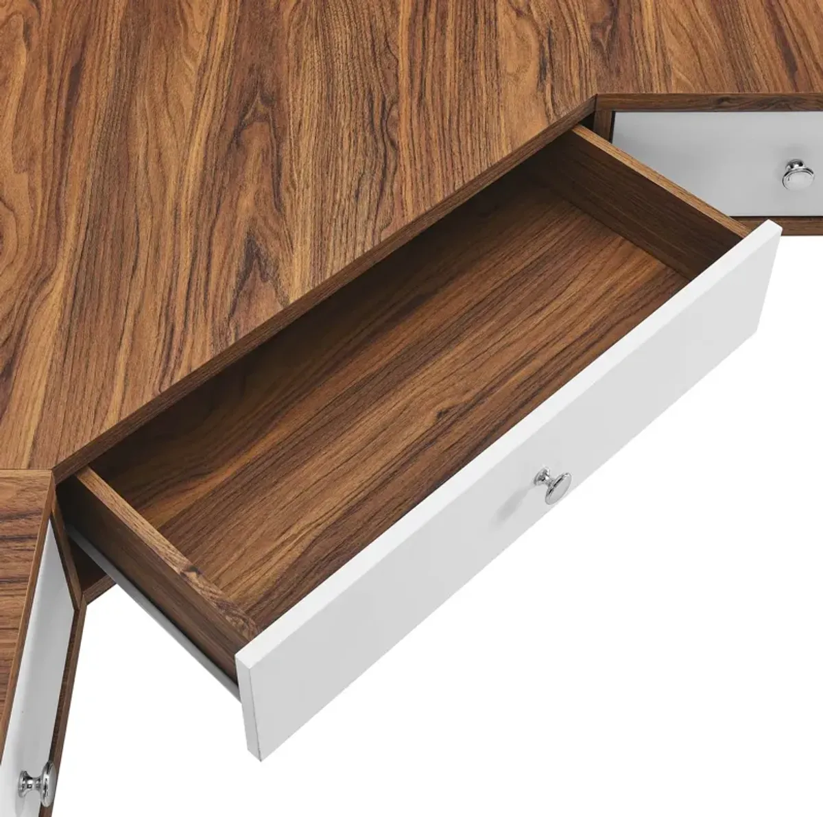 Transmit 47" Wall Mount Corner Walnut Office Desk