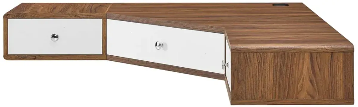 Transmit 47" Wall Mount Corner Walnut Office Desk