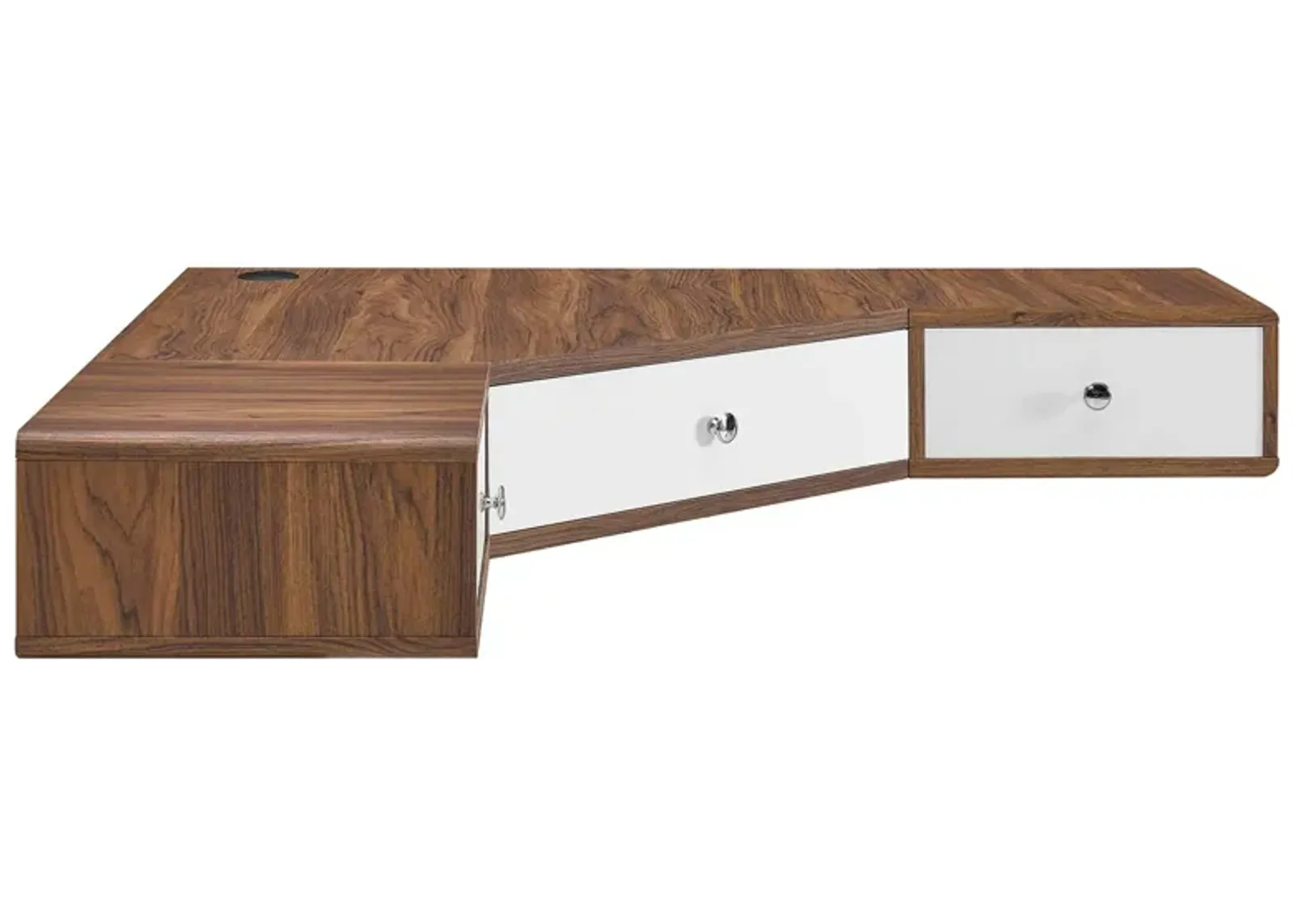 Transmit 47" Wall Mount Corner Walnut Office Desk