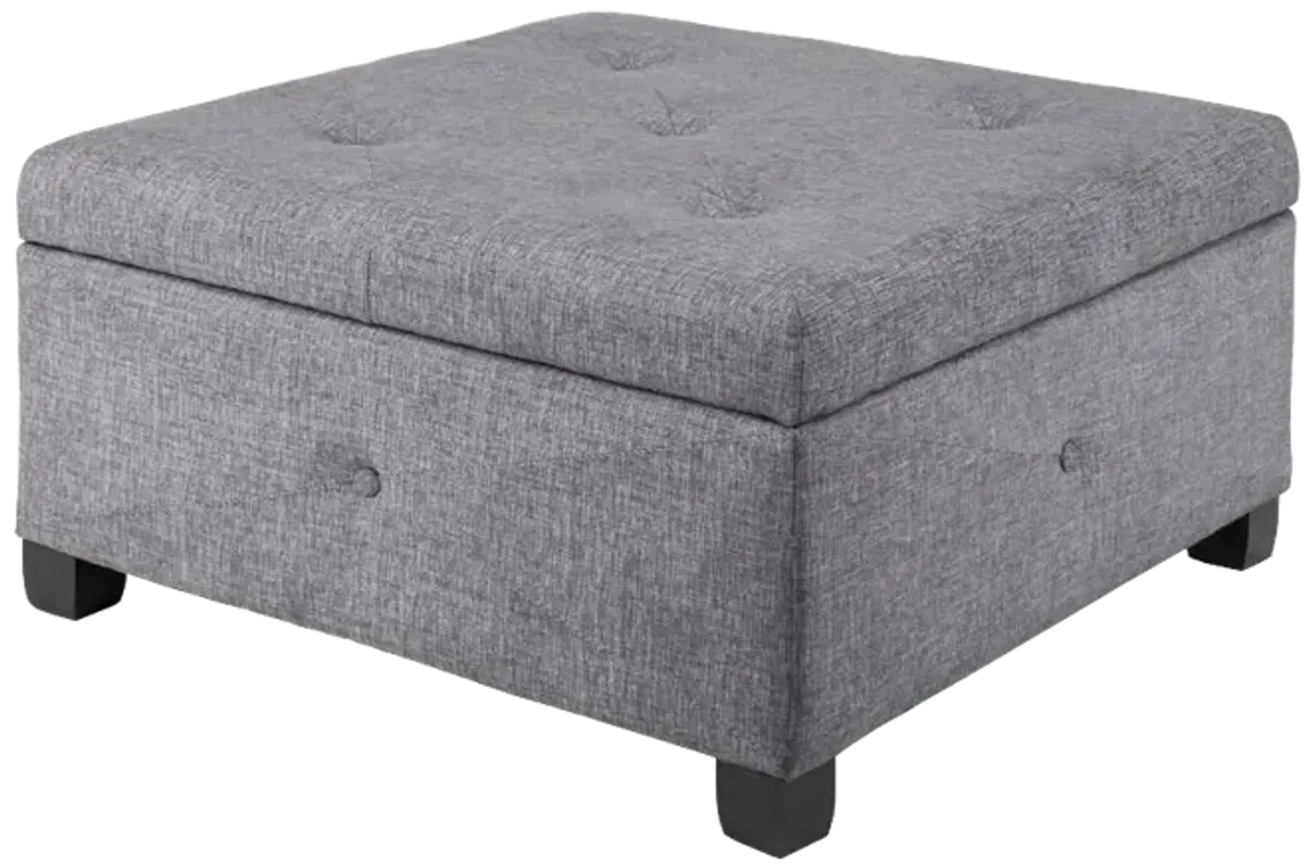 Madison Park Aspen Charcoal Soft Close Storage Ottoman