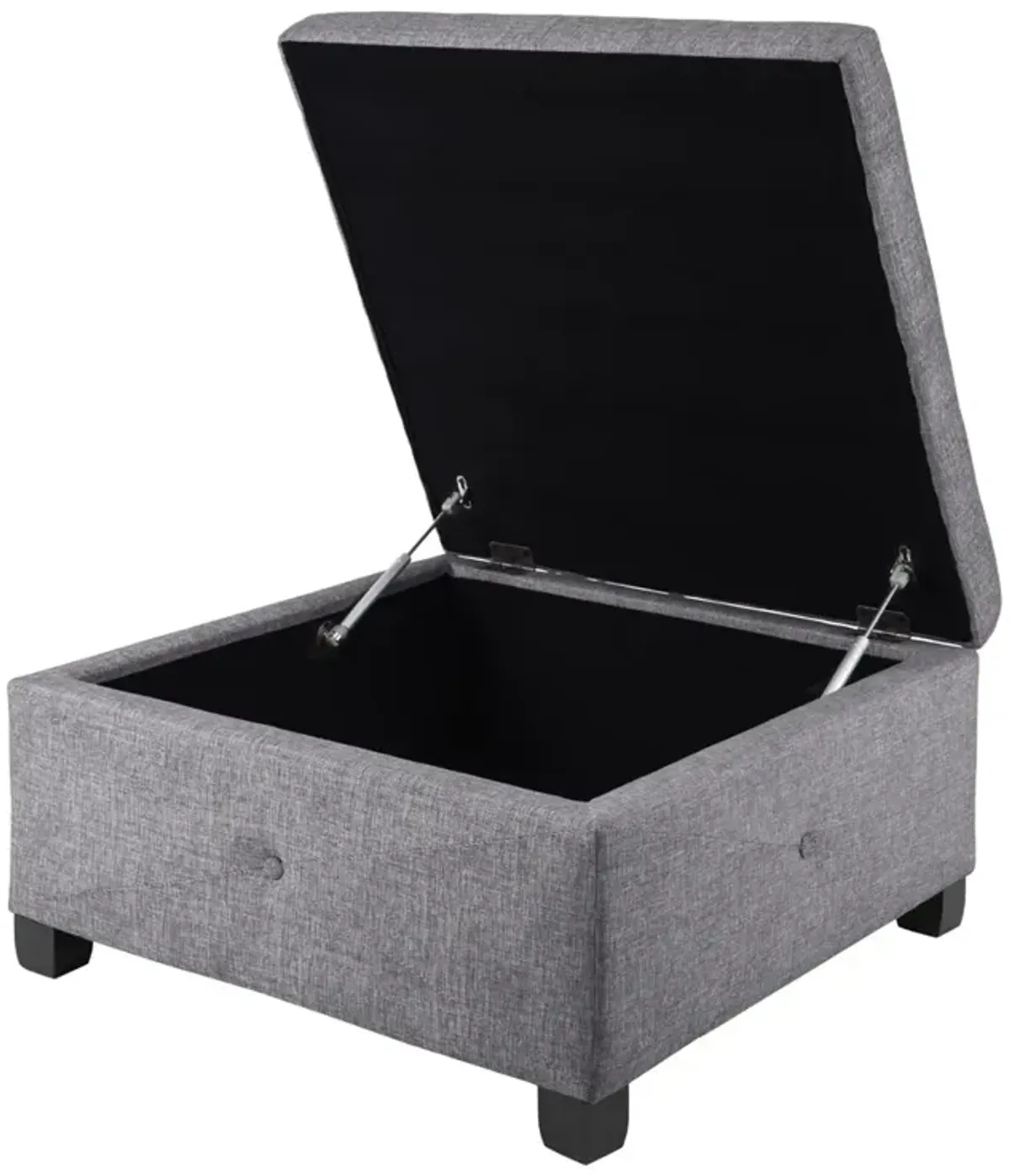 Madison Park Aspen Charcoal Soft Close Storage Ottoman