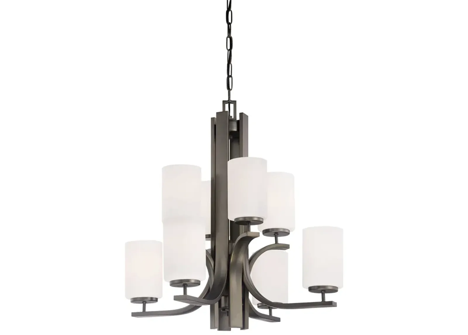 Pendenza 8-Light Chandelier in Oiled Bronze