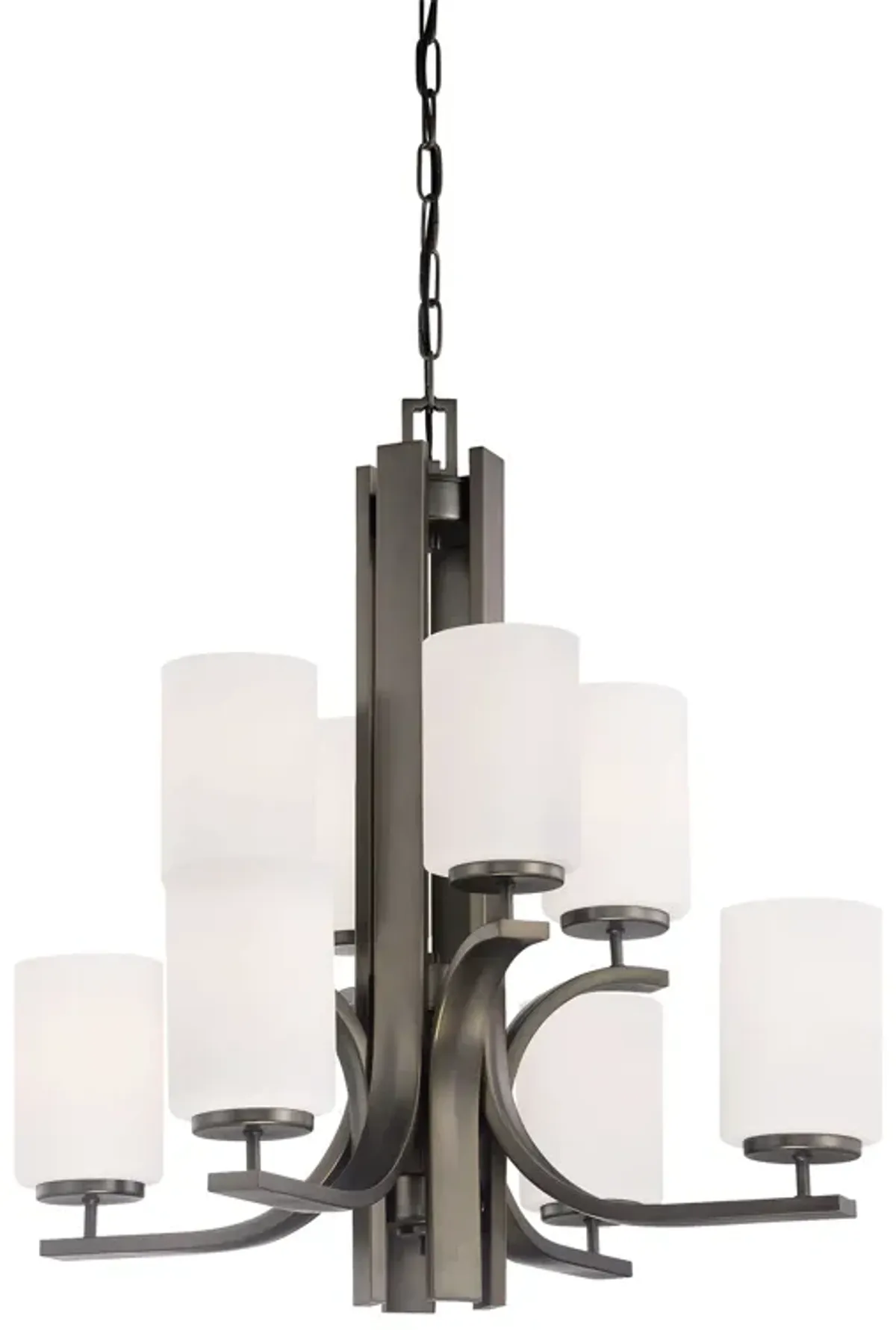 Pendenza 8-Light Chandelier in Oiled Bronze