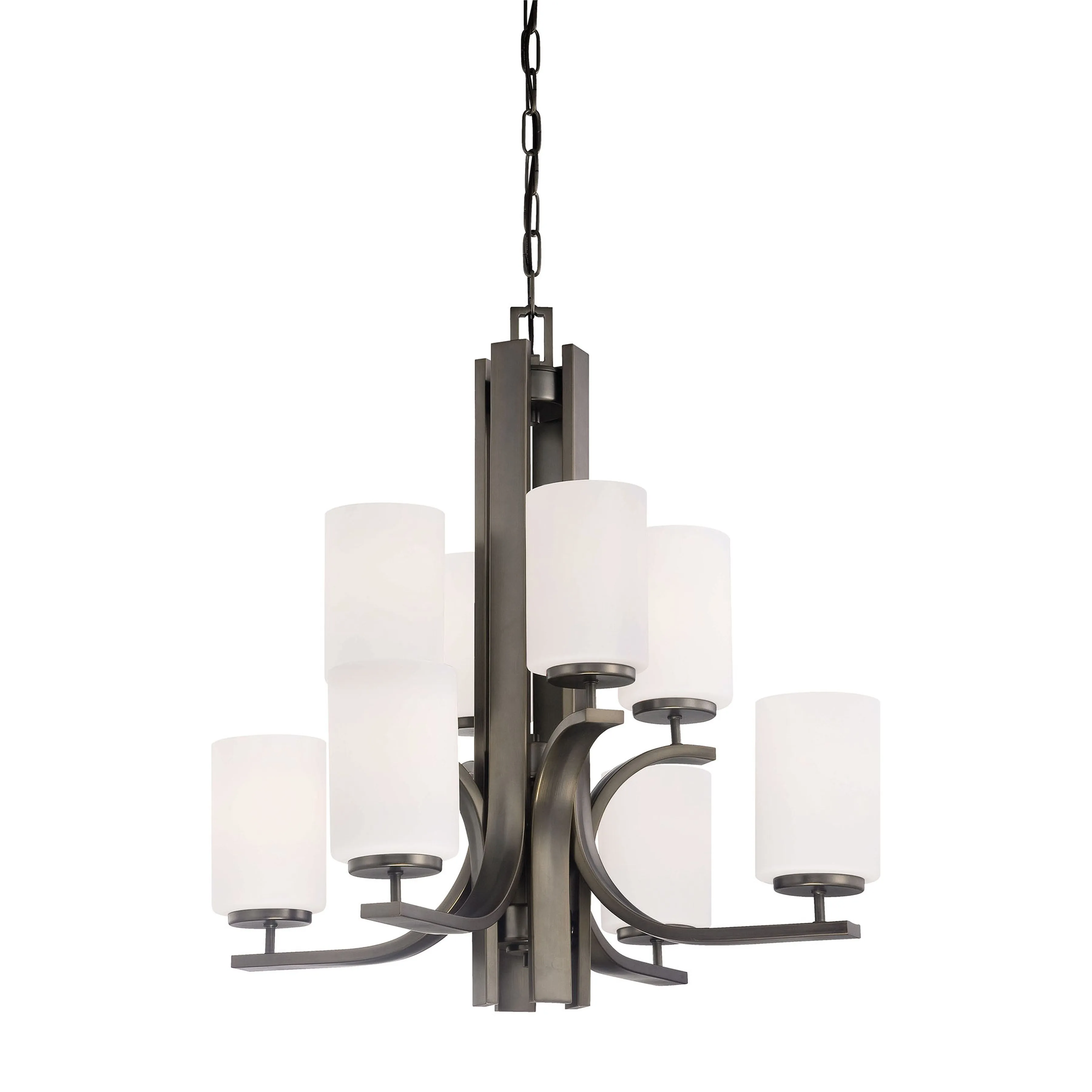 Pendenza 8-Light Chandelier in Oiled Bronze