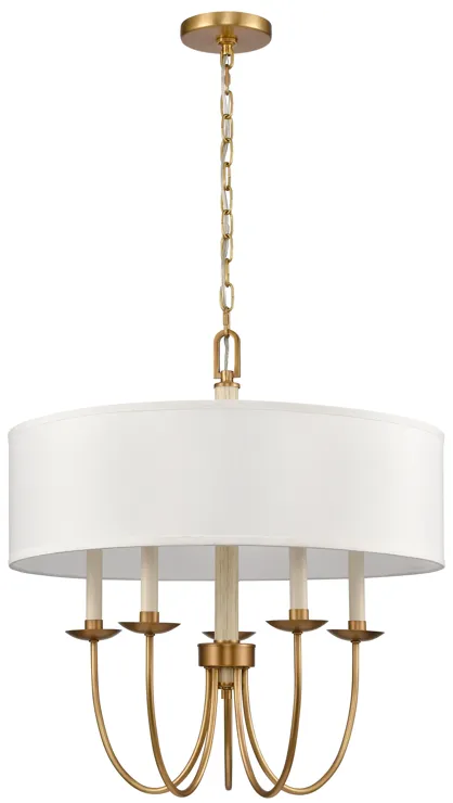 Neville 23'' Wide 5-Light Chandelier - Natural Brass