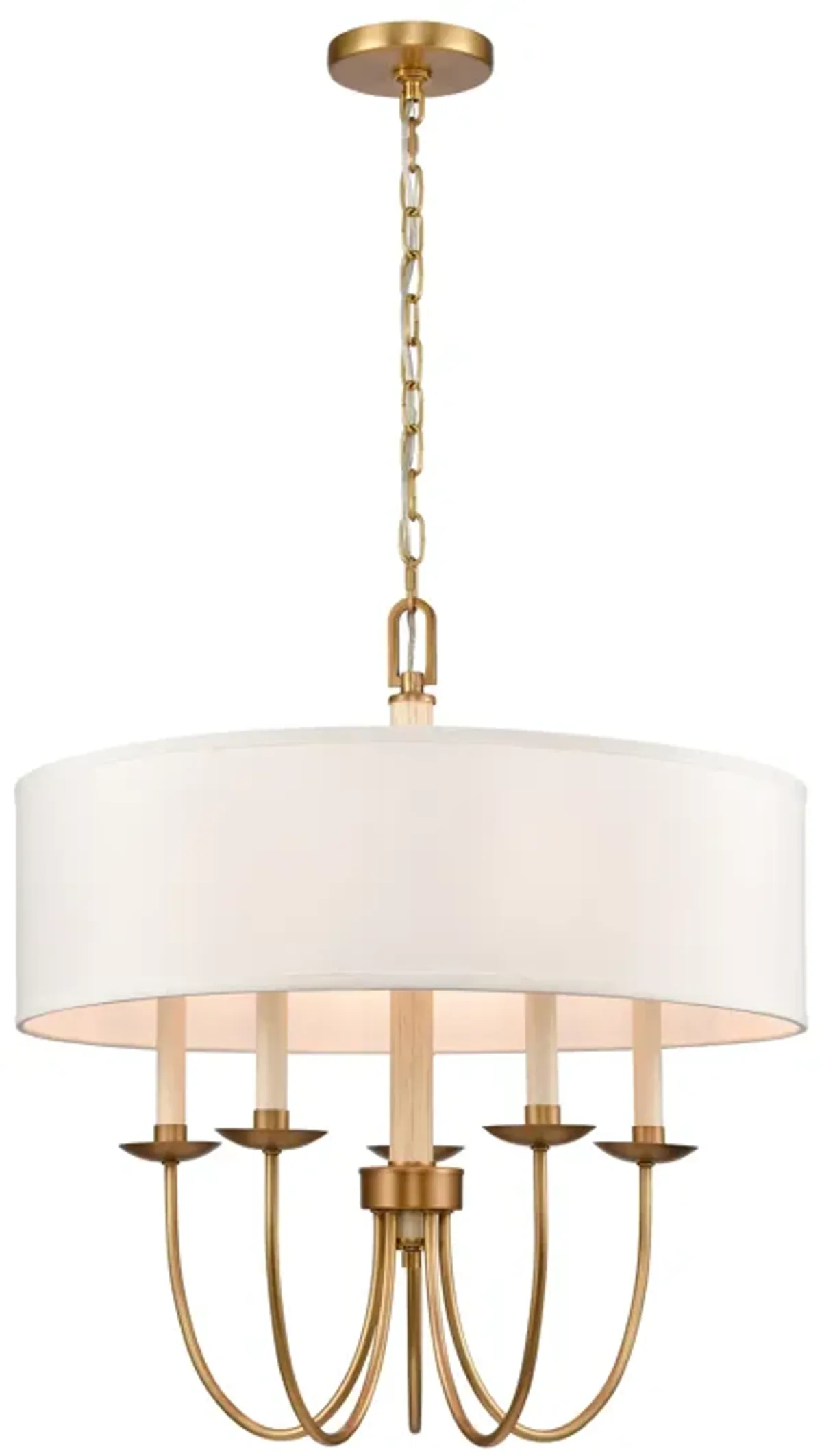 Neville 23'' Wide 5-Light Chandelier - Natural Brass