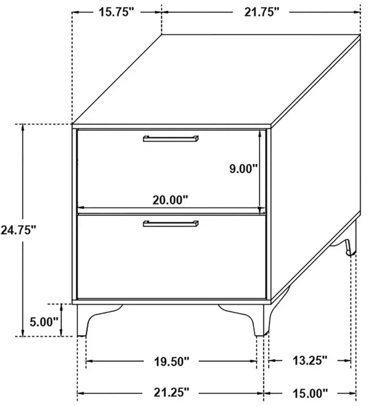 Kendall 2-Drawer Nightstand