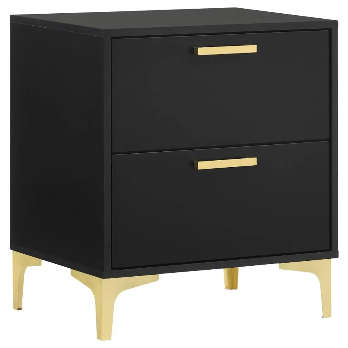 Kendall 2-drawer Nightstand Black and Gold