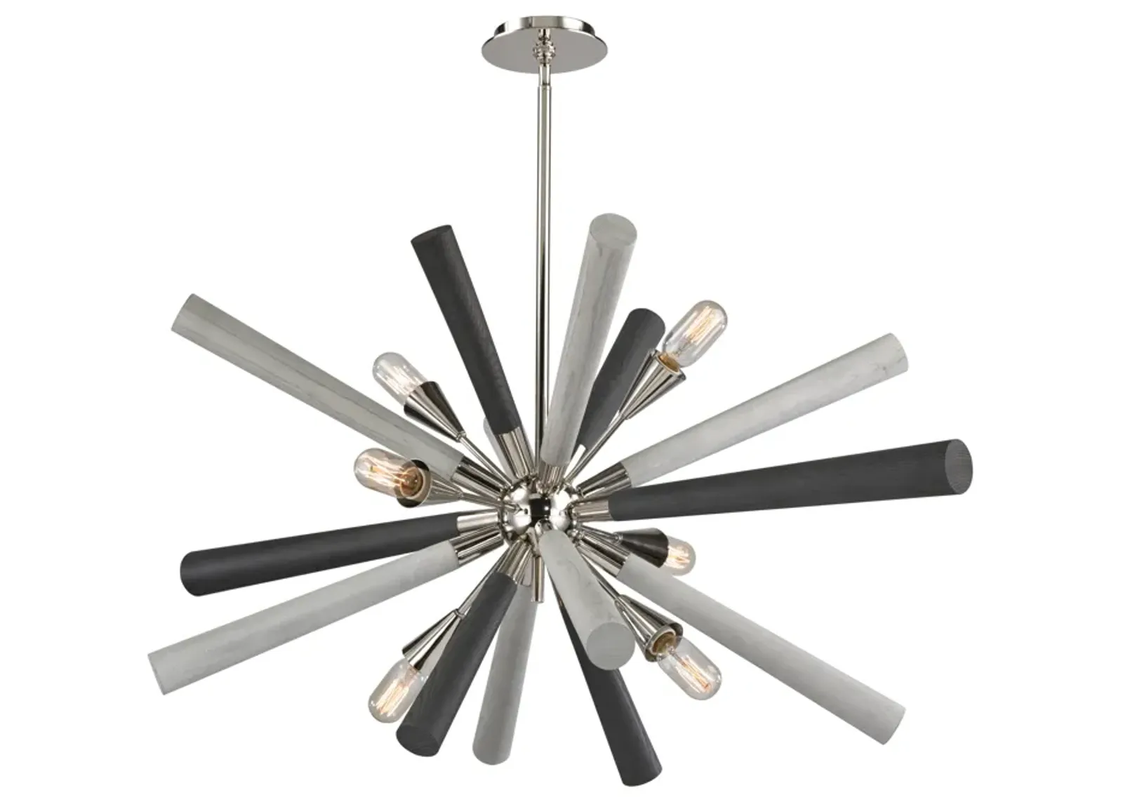 Solara 44" Wide 6-Light Chandelier - Polished Nickel