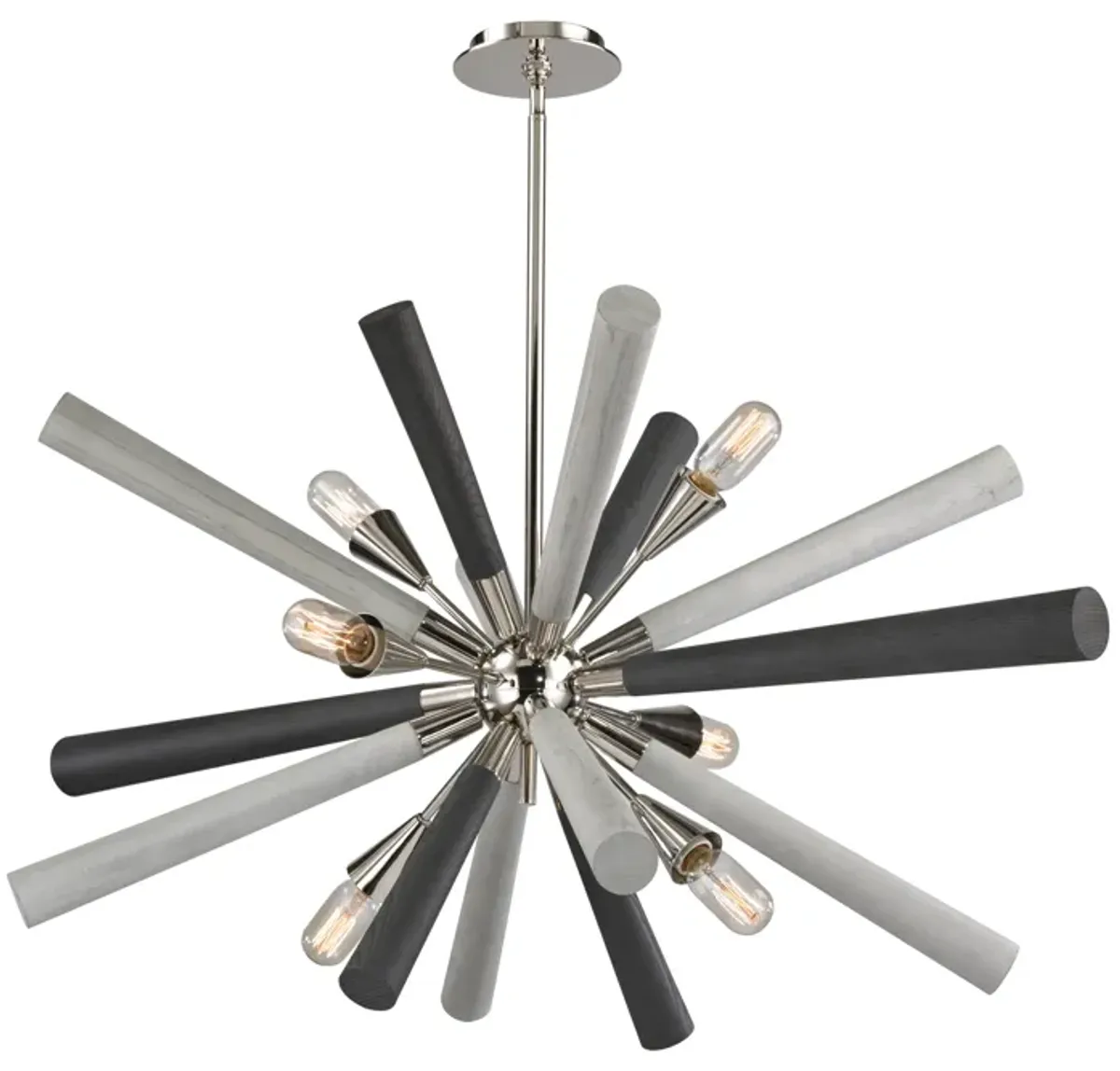 Solara 44" Wide 6-Light Chandelier - Polished Nickel