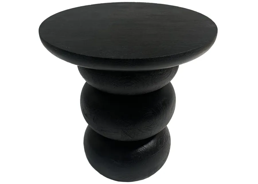 Wood, 19" Bibendum Accent Table, Black