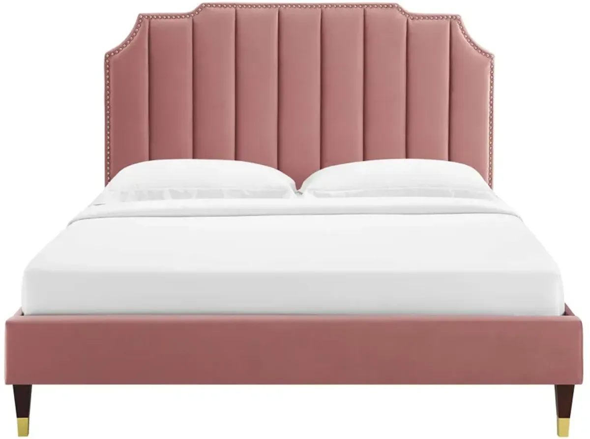 Colette King Performance Velvet Platform Bed