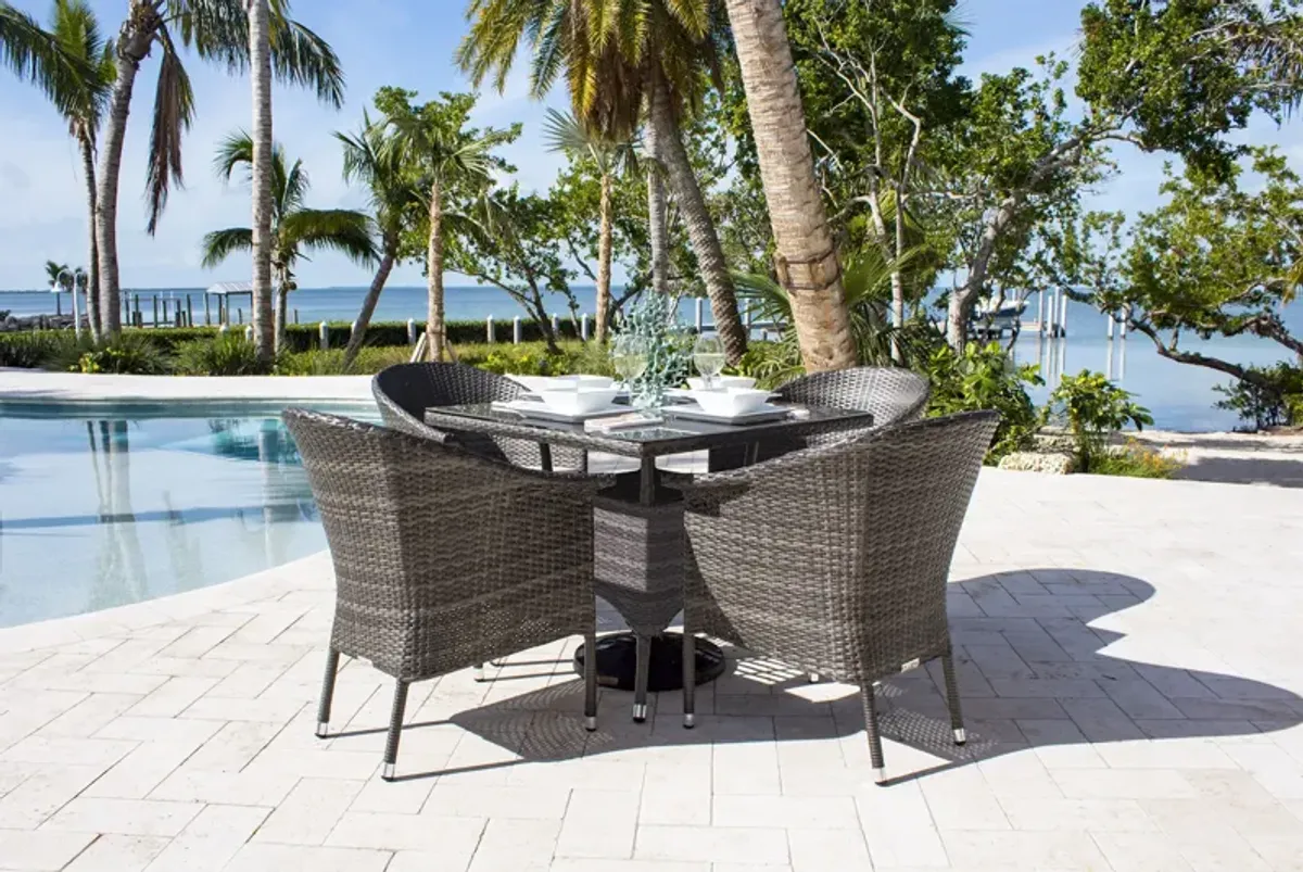 Ultra 5-Piece Woven Armchair Dining Set with Cushions