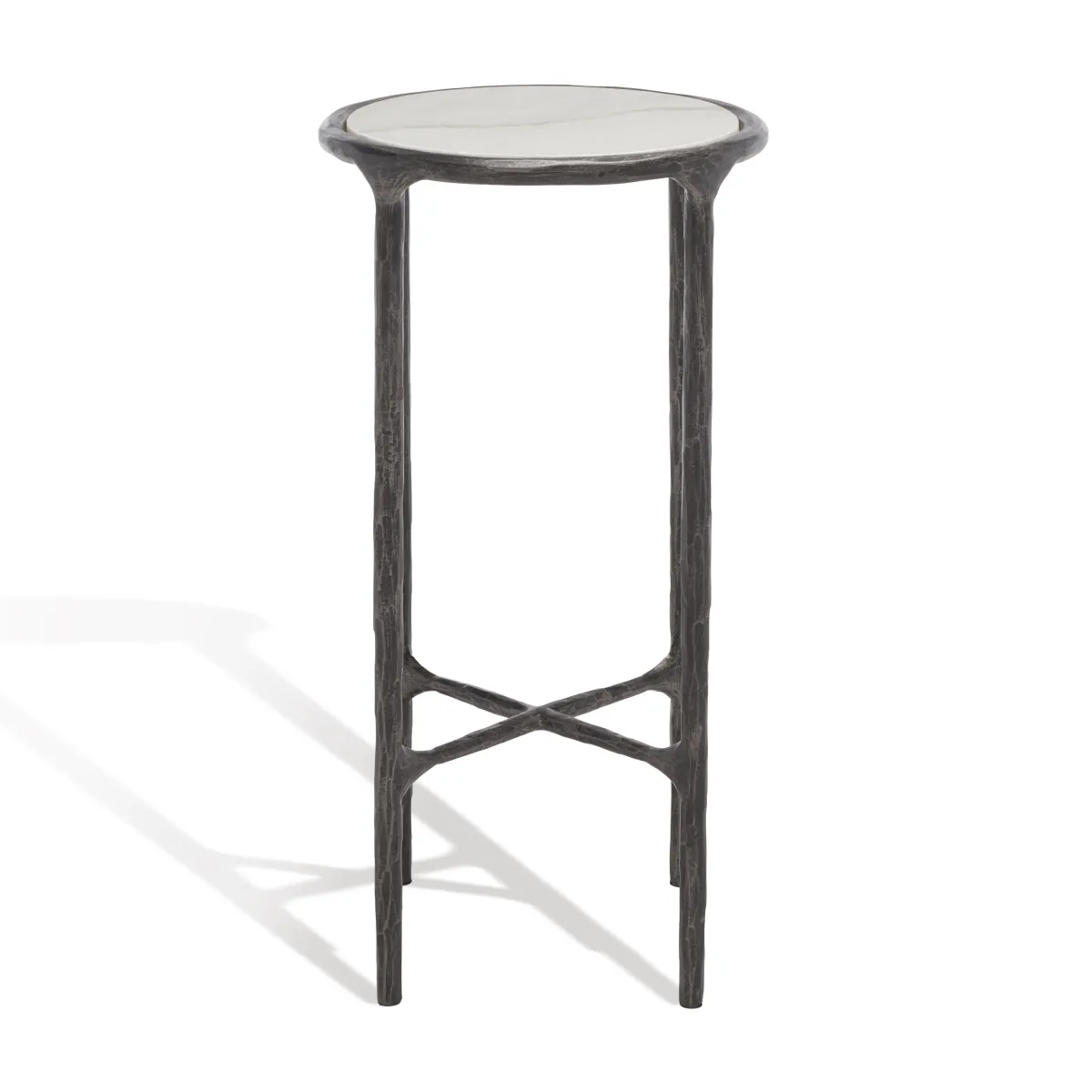 Jessa Metal Tall Round End Table