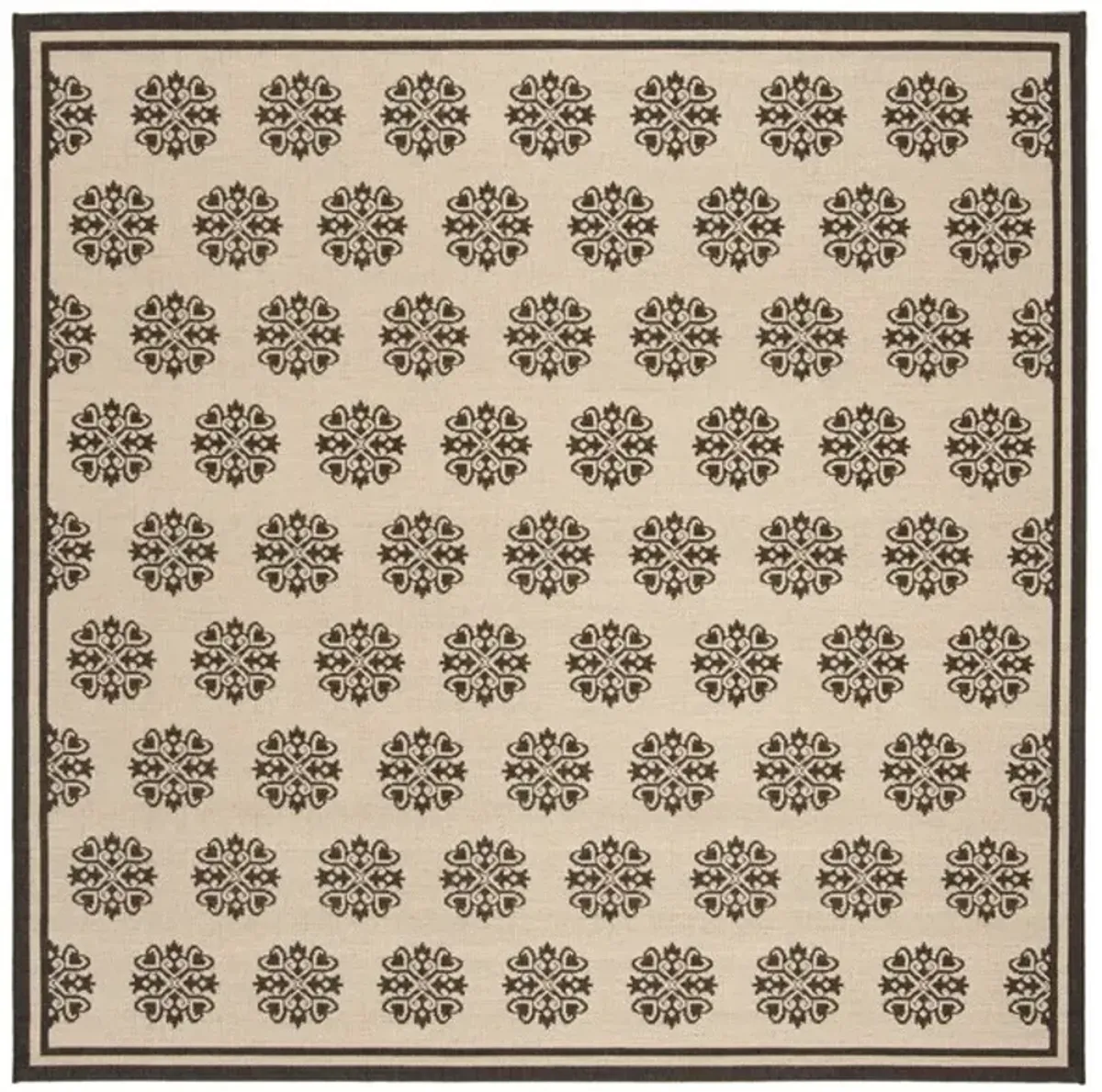 LINDEN 181 Collection LND181U-6SQ Creme / Brown 6'-7" X 6'-7" Square