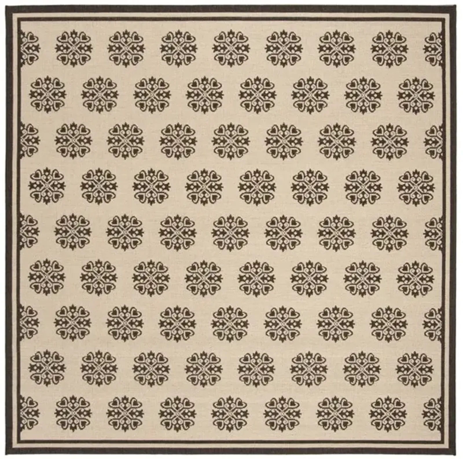 LINDEN 181 Collection LND181U-6SQ Creme / Brown 6'-7" X 6'-7" Square