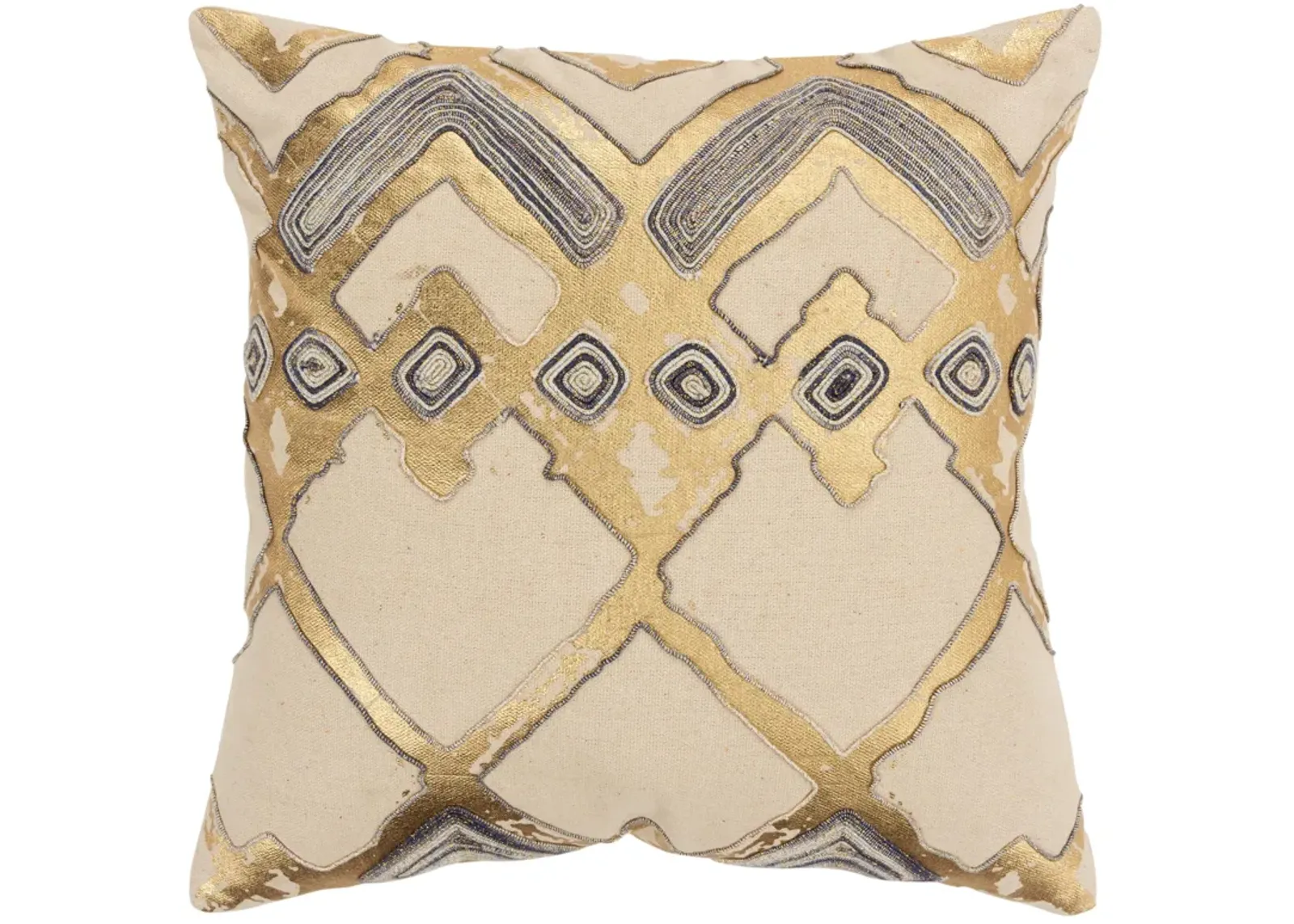 Geometric Gold Metallic Pillow