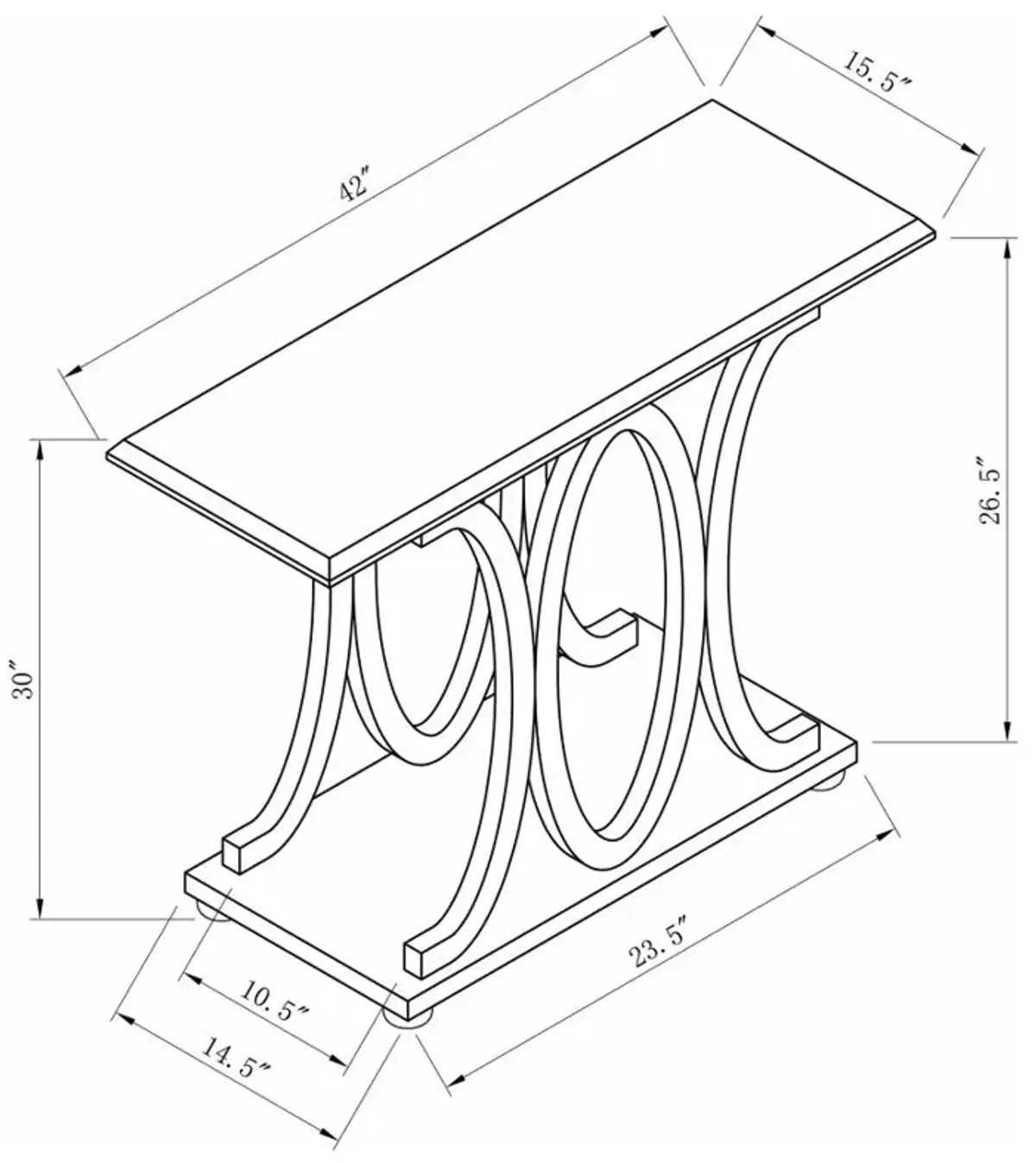 Shelly C-shaped Base Sofa Table Cappuccino