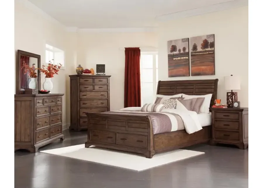 Elk Grove 4-piece California King Storage Bedroom Set Vintage Bourbon