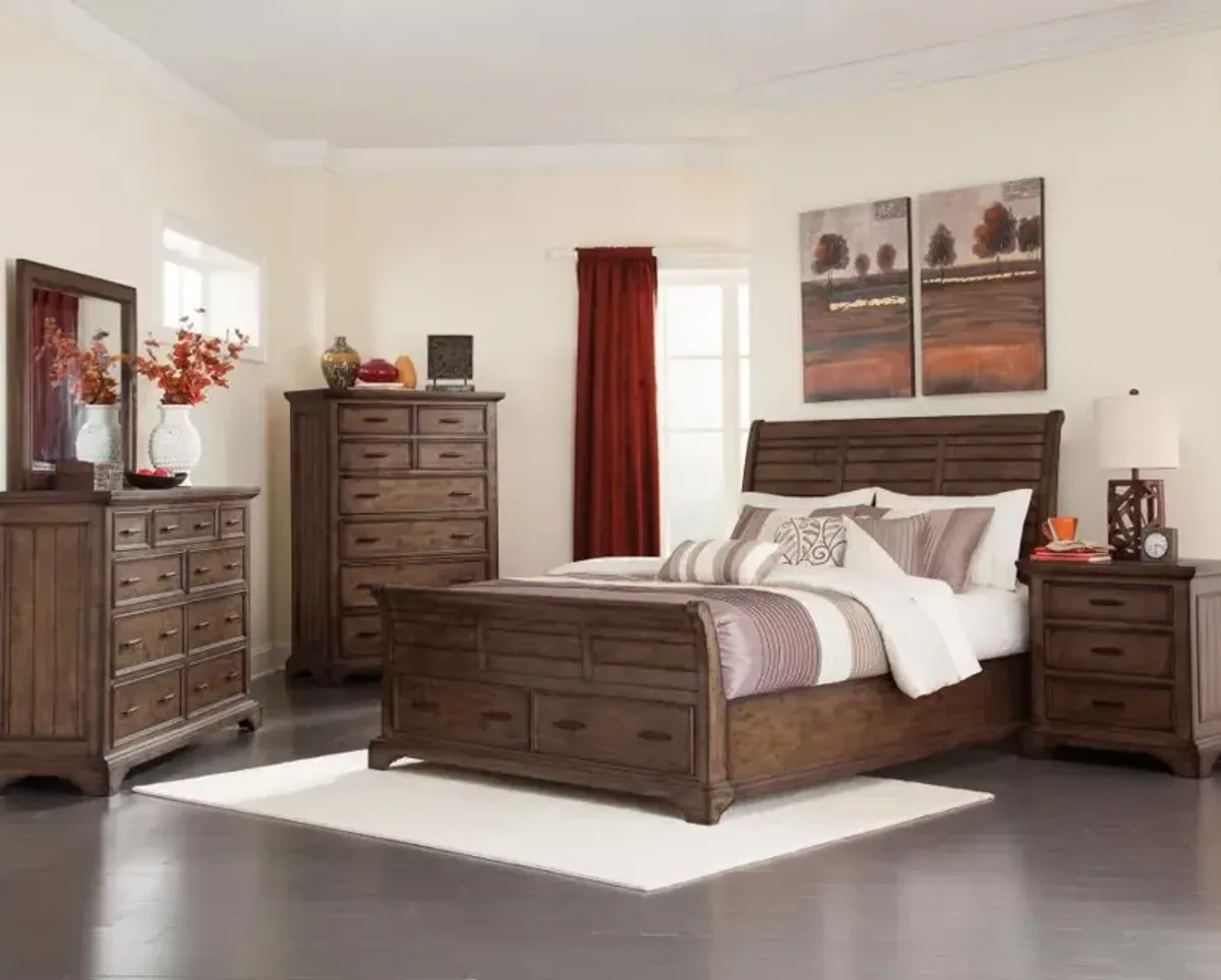 Elk Grove 4-piece California King Storage Bedroom Set Vintage Bourbon