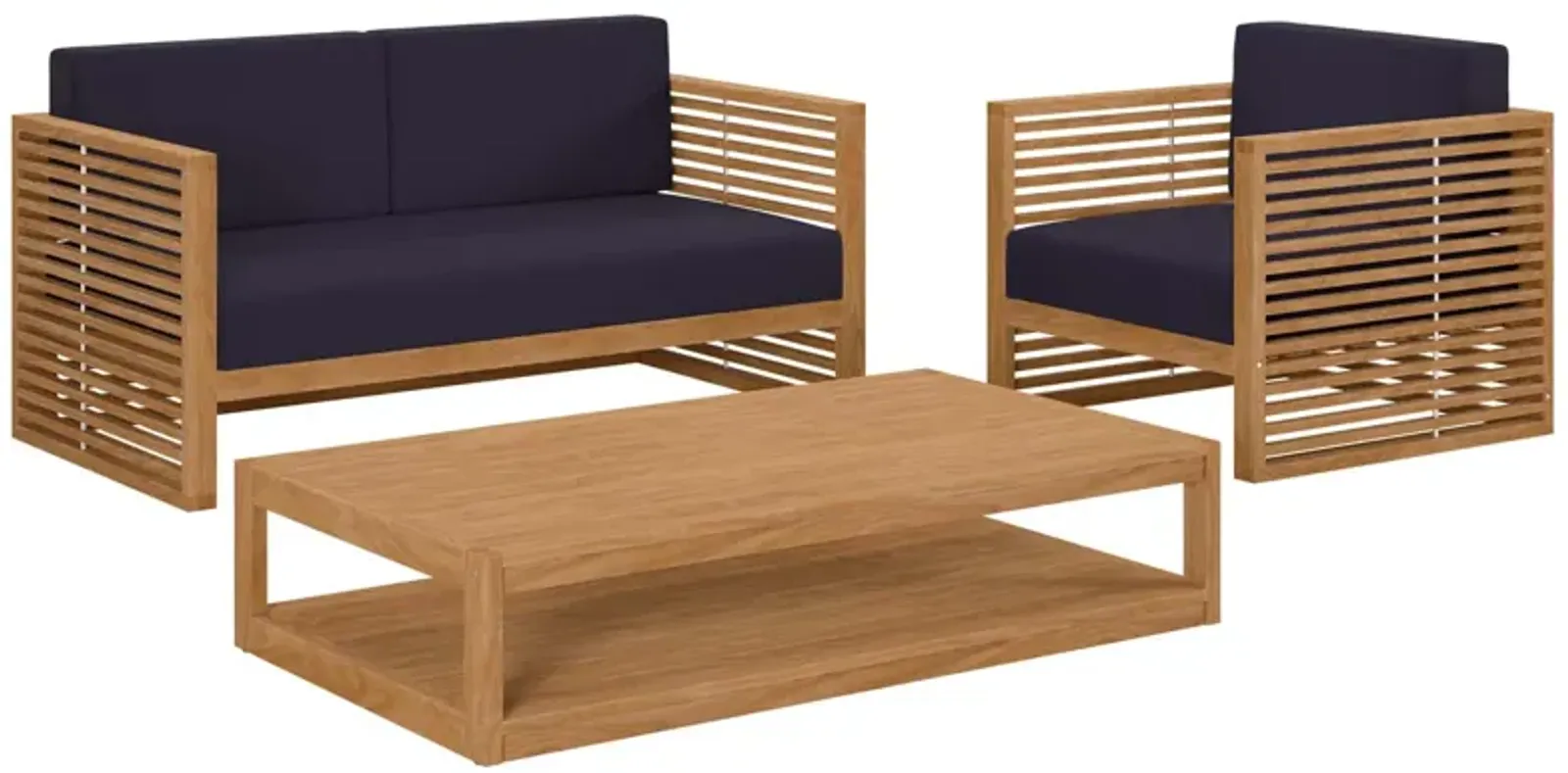 Carlsbad 3-Piece Teak Outdoor Set