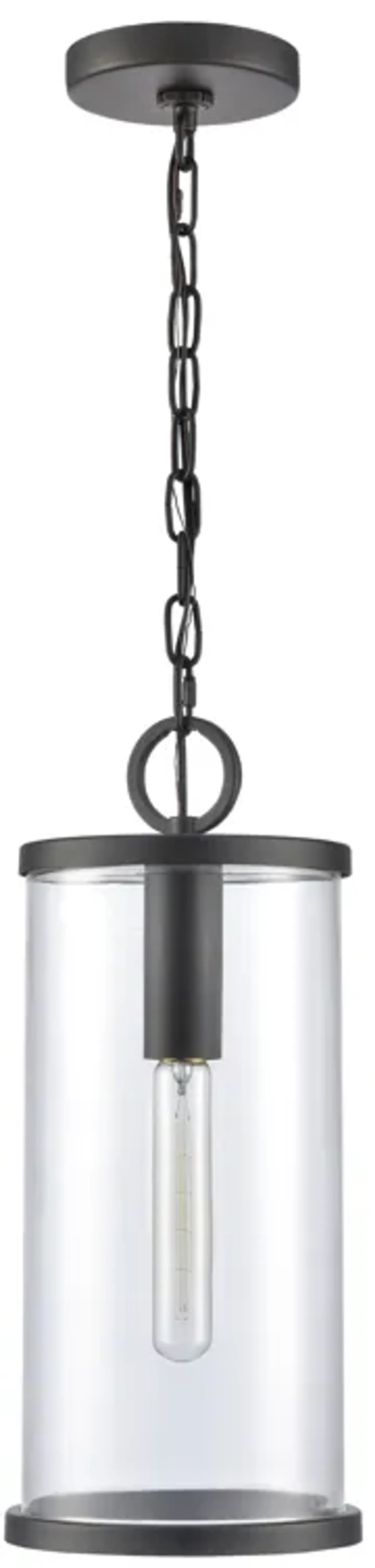 Hopkins 7.25'' Wide 1-Light Outdoor Hanging Light - Charcoal Black