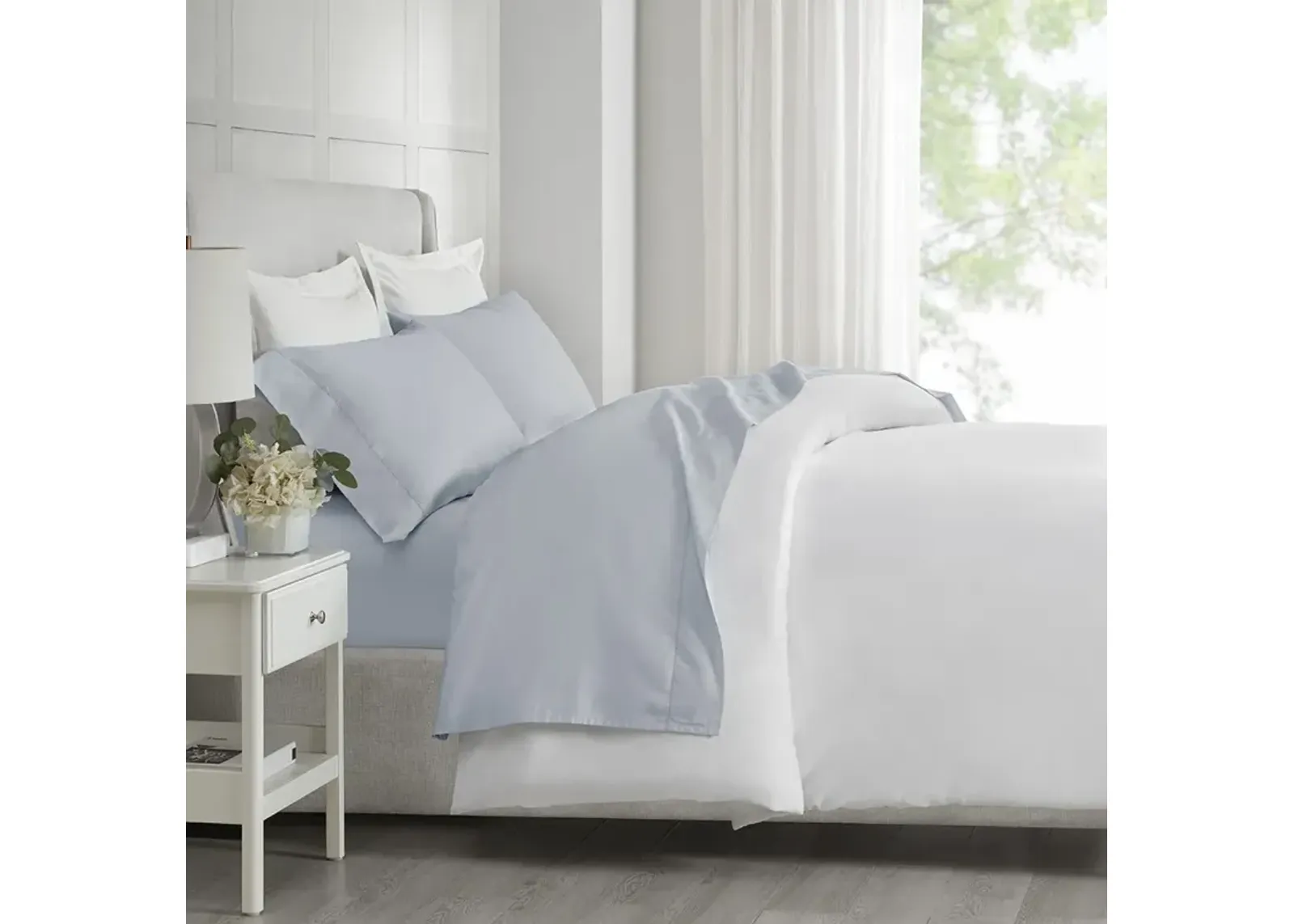 Madison Park 500 Thread Count Egyptian Cotton Grey Deep Pocket Sheet Set