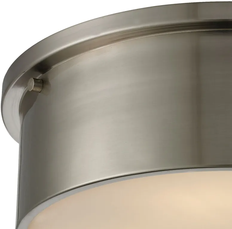 Simpson 14" Wide 3-Light Flush Mount - Brushed Nickel