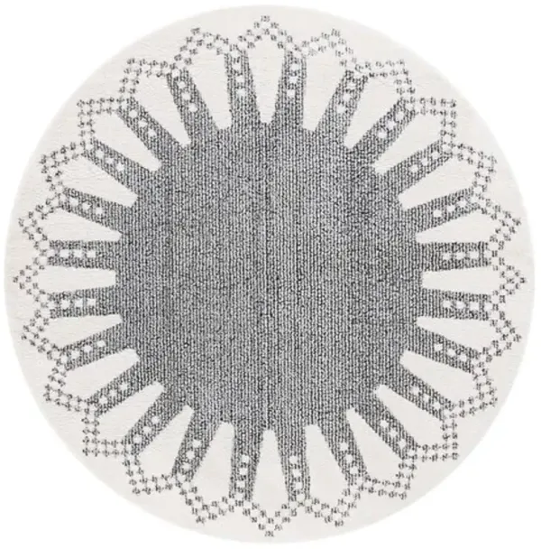 MELODY 106 Black 6'-7' X 6'-7' Round Round Rug