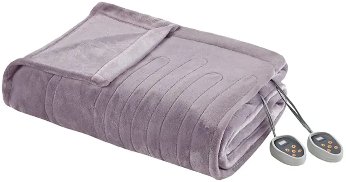 Beautyrest Heated Plush Lavender Blanket