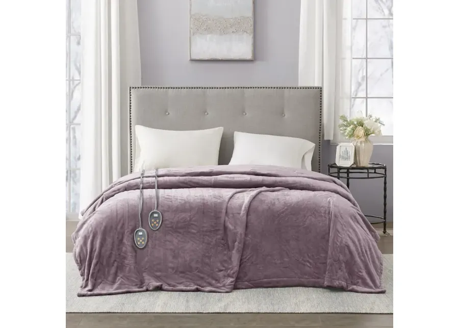 Beautyrest Heated Plush Lavender Blanket