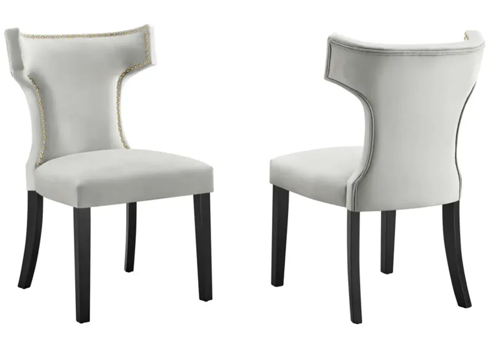 Curve Performance Velvet Dining Chairs - Set of 2