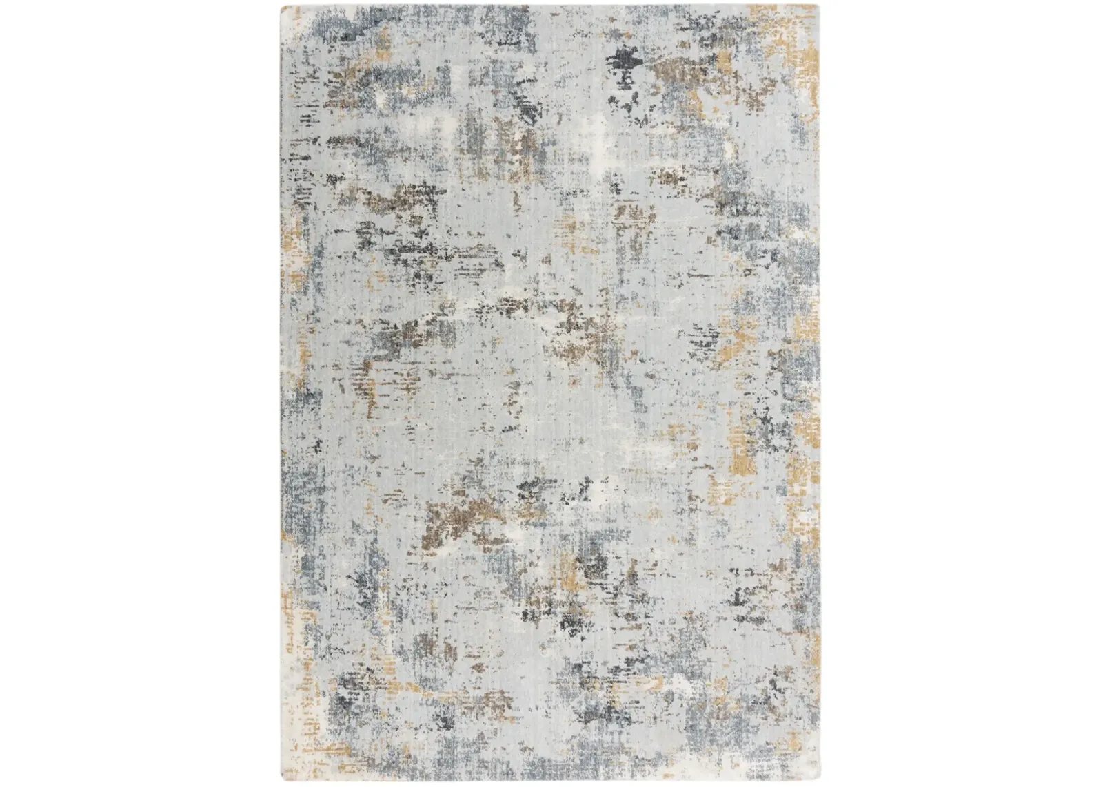 Logan Blue Abstract Recycled Polyester 5'2" x 7'9" Rectangle Rug