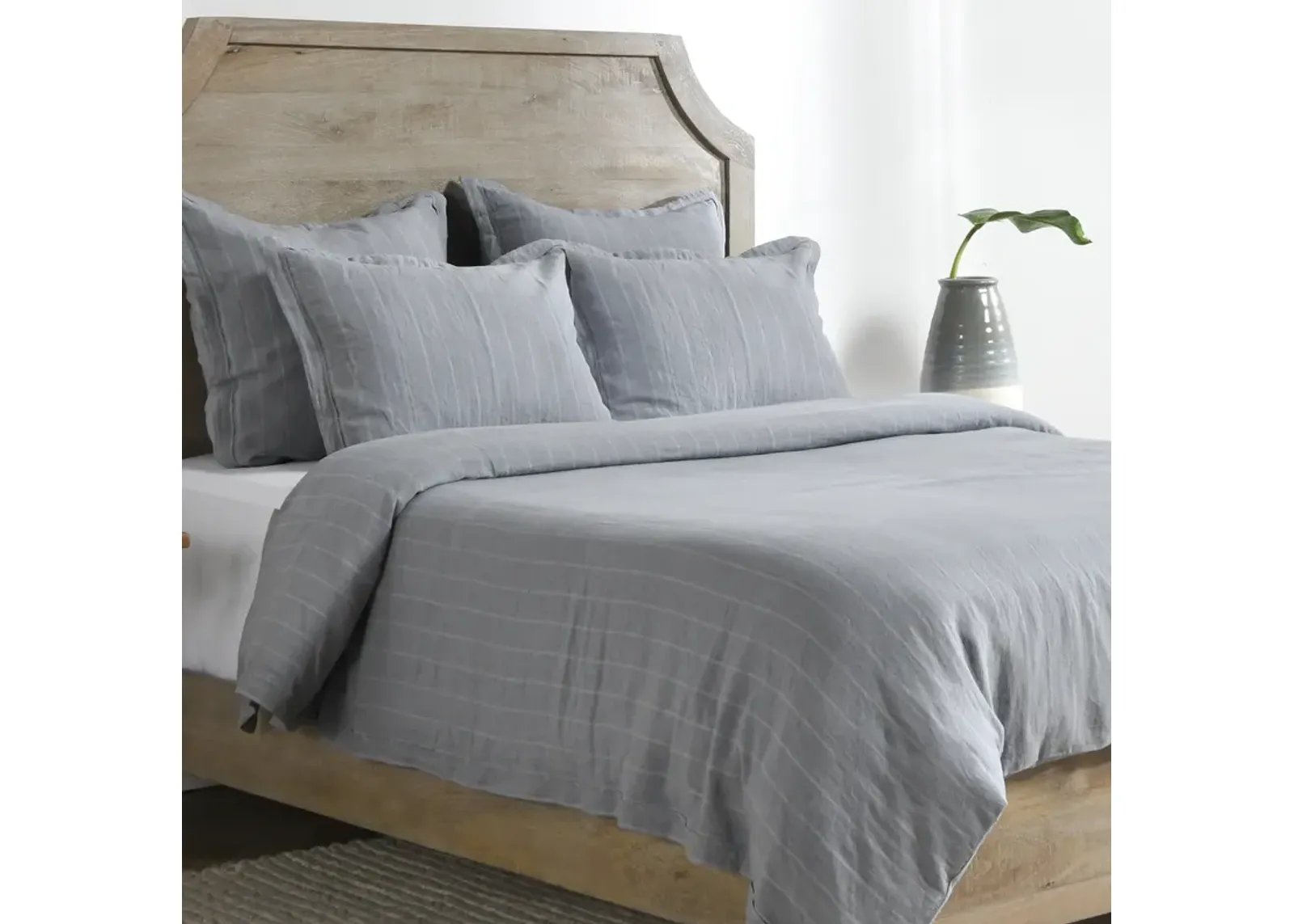 Kingston 100% Linen Queen Duvet , Blue