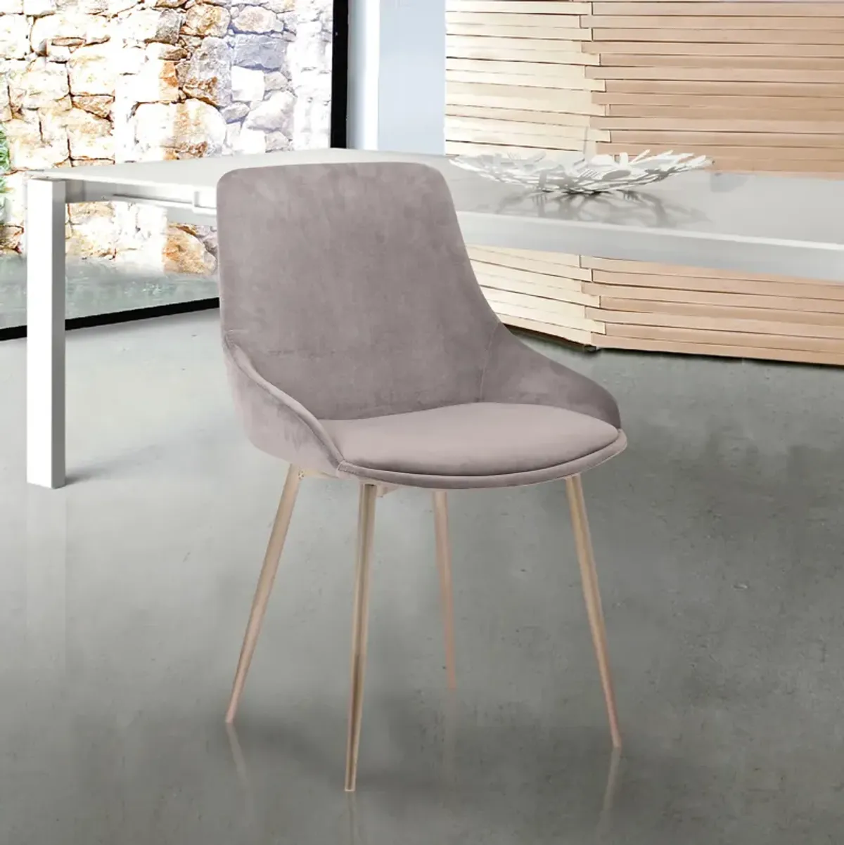 Heidi Gray Velvet Dining Accent Chair