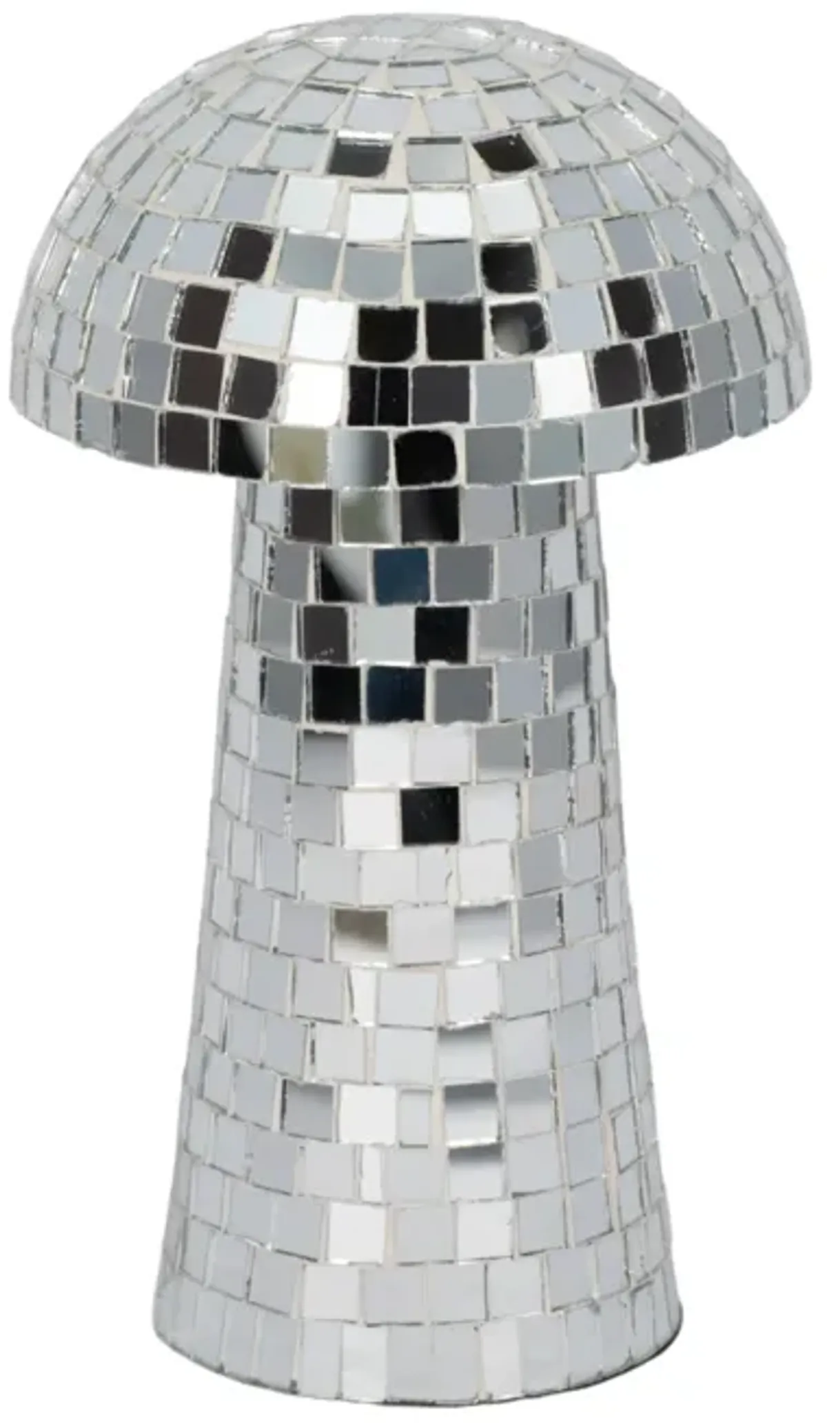 9" Mosaic Mushroom, Silver