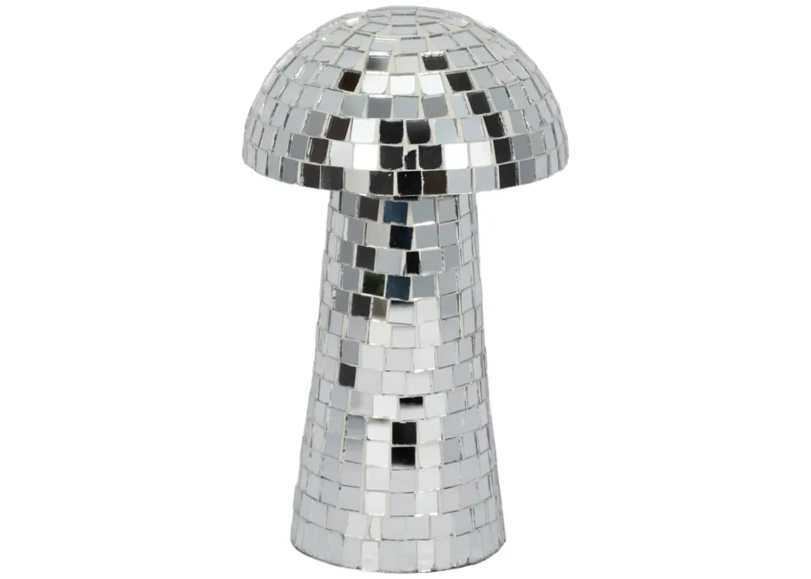 9" Mosaic Mushroom, Silver