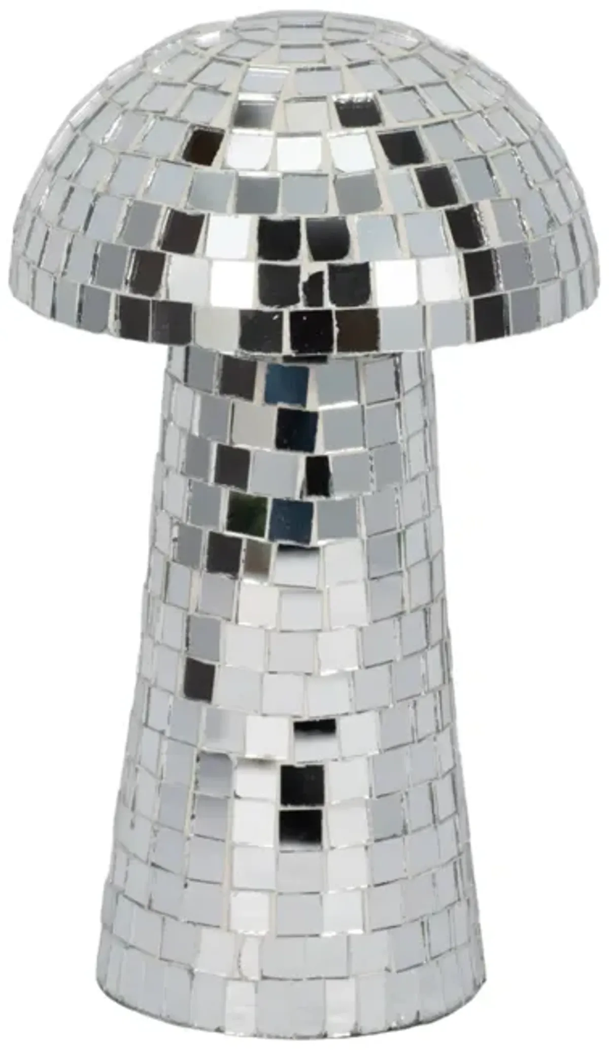 9" Mosaic Mushroom, Silver