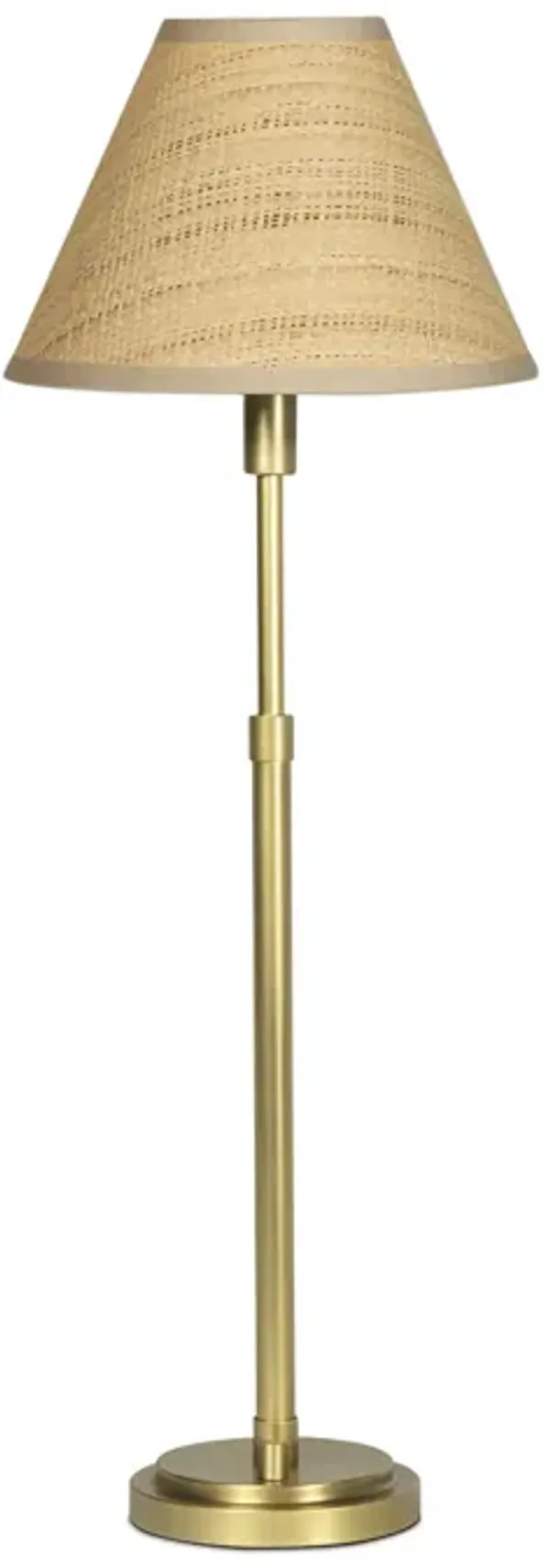 Polly Buffet Lamp (Natural Brass with Rattan Shade)