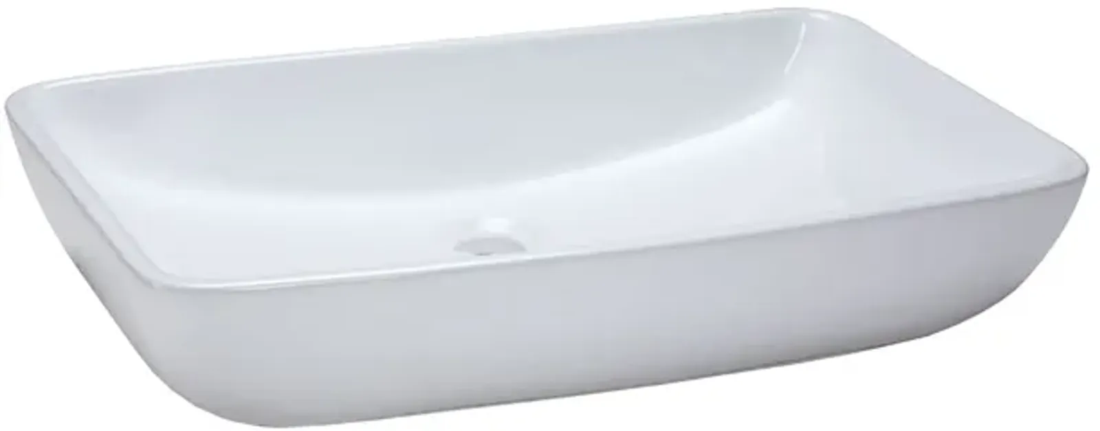 Vitreous China Rectangle Vessel Sink - White 23.5 inch