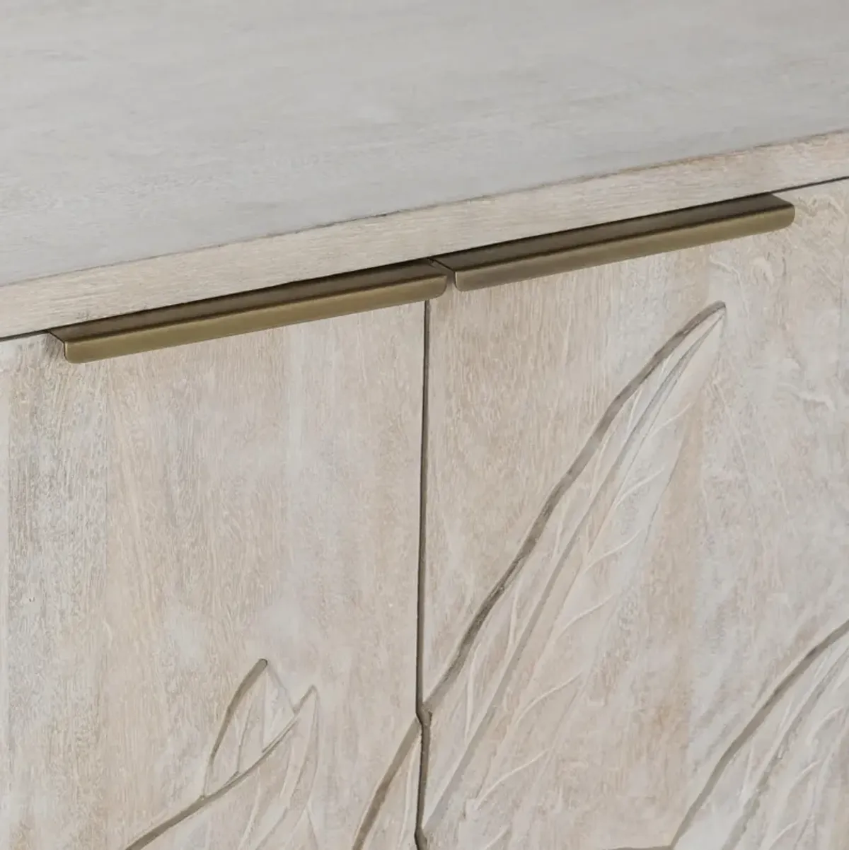 Ledro 82" Solid Wood White Washed Buffet Sideboard